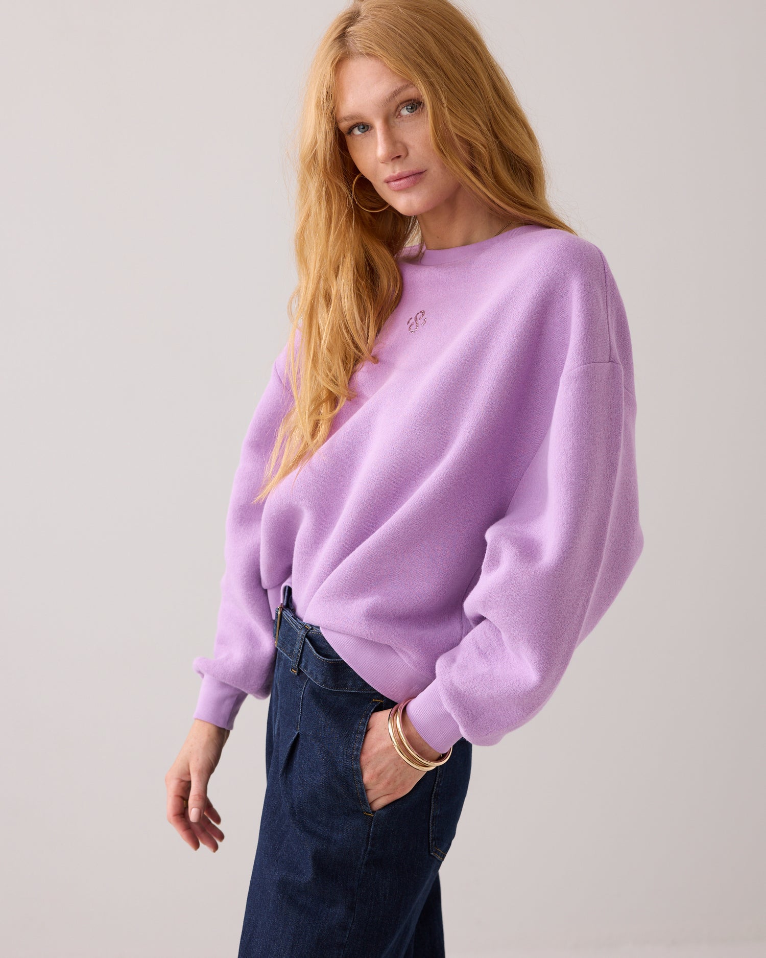 Casual Sweater mit Strasslogo