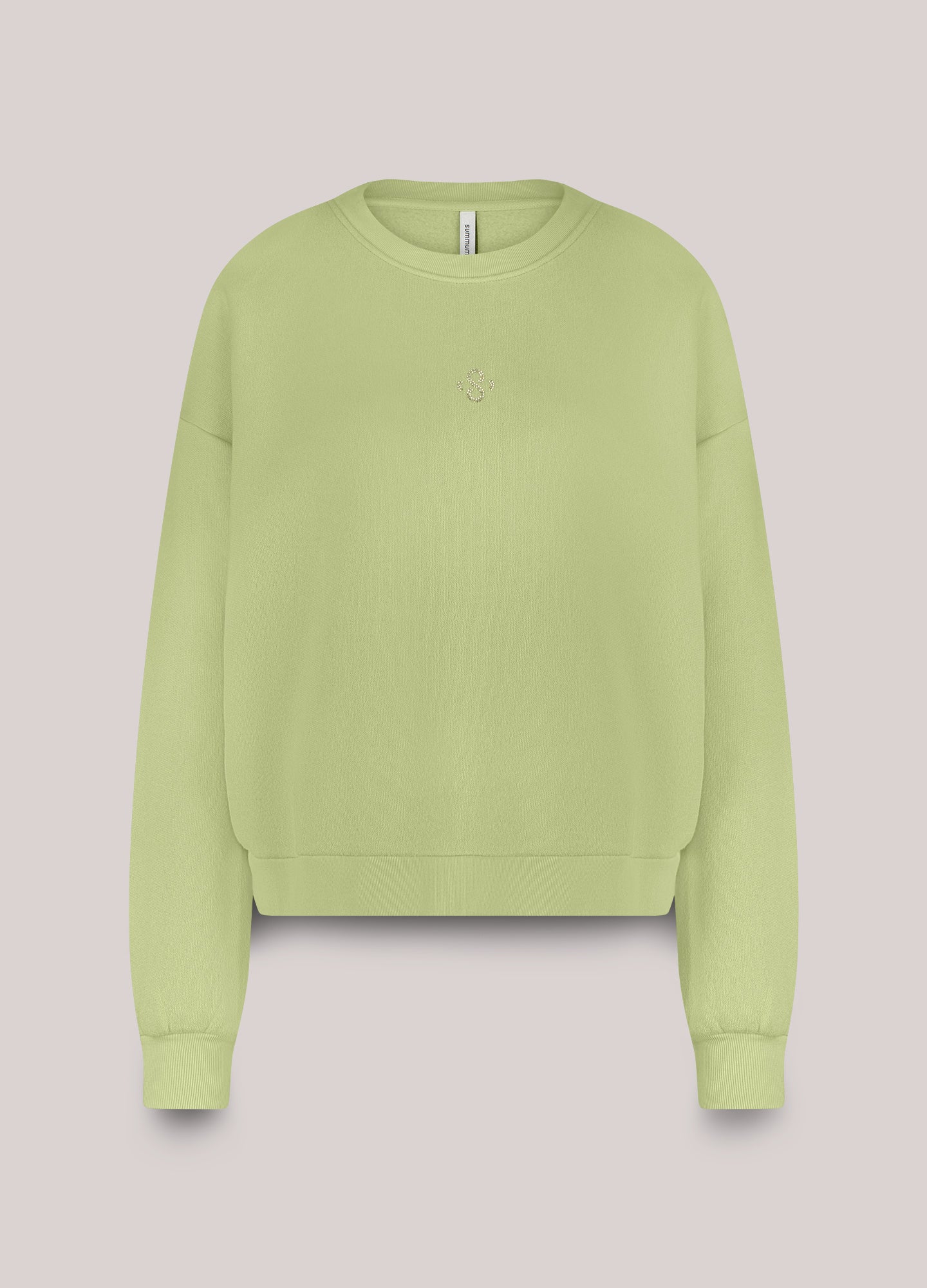 Casual sweater met strass logo