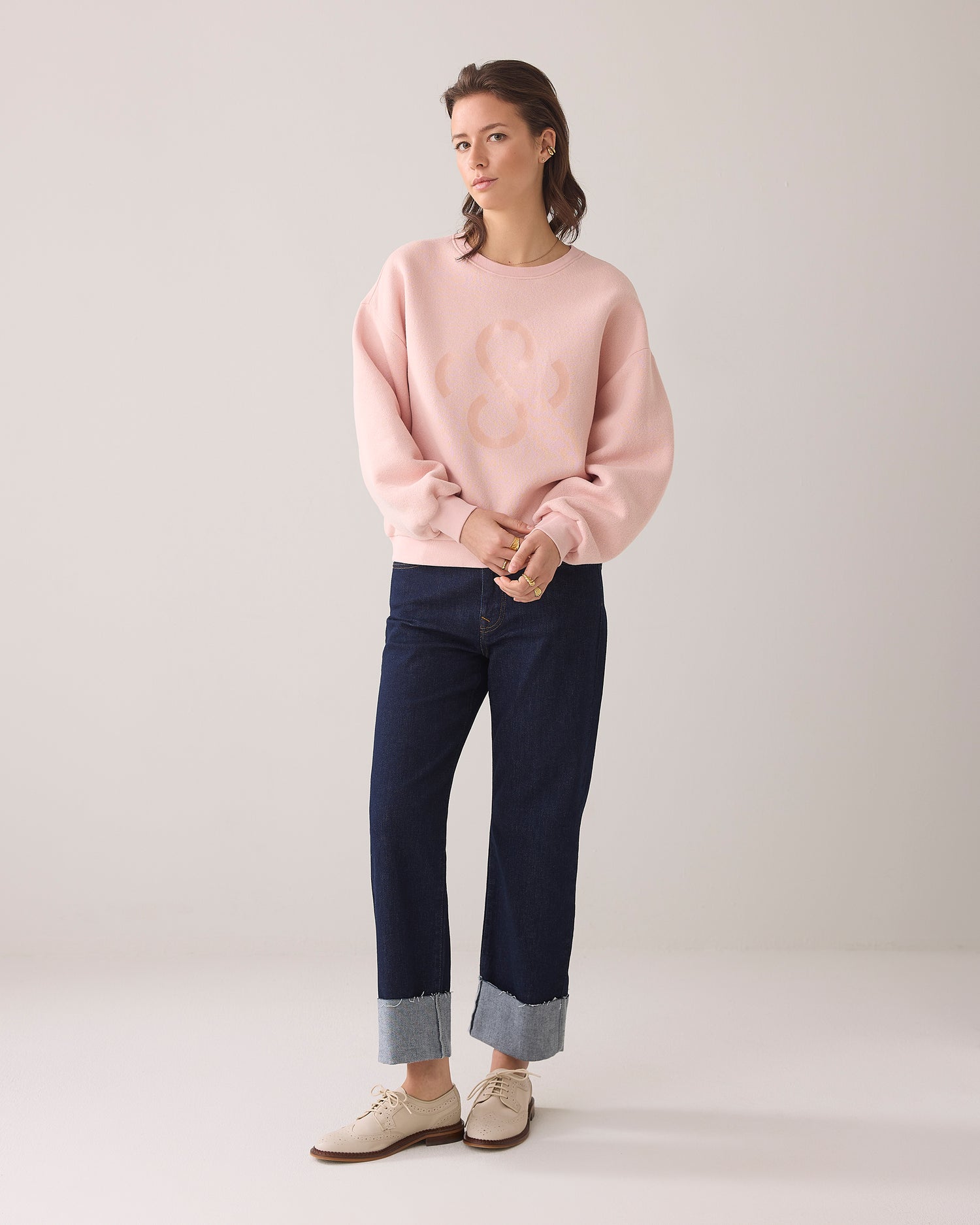 Casual sweater met logo