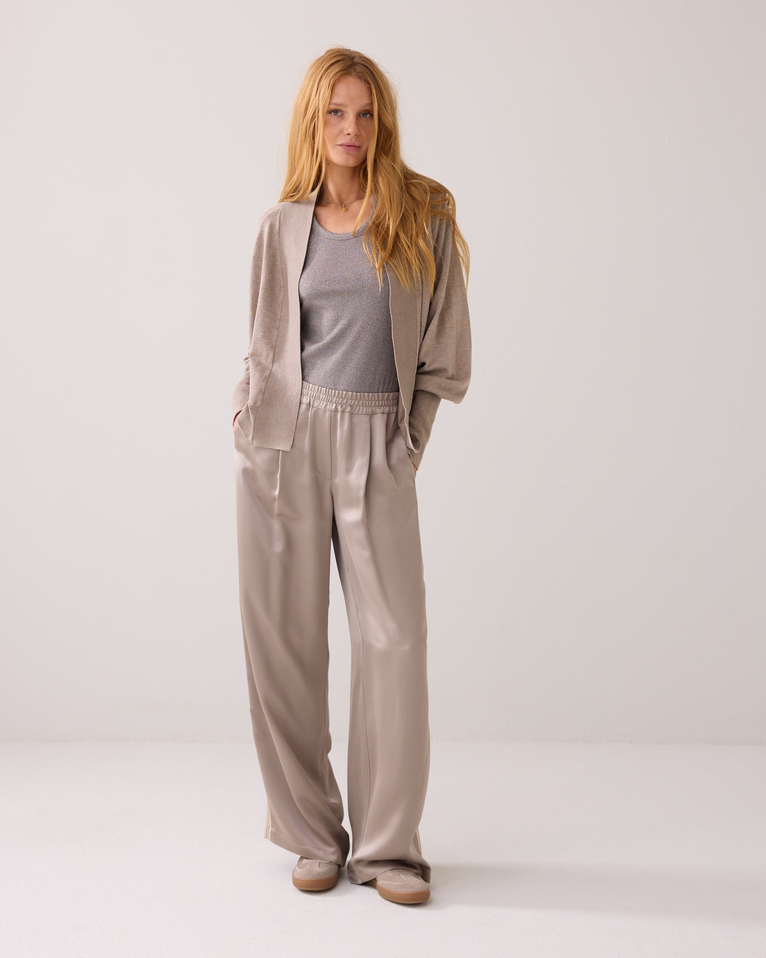 U-neck tank top in lurex