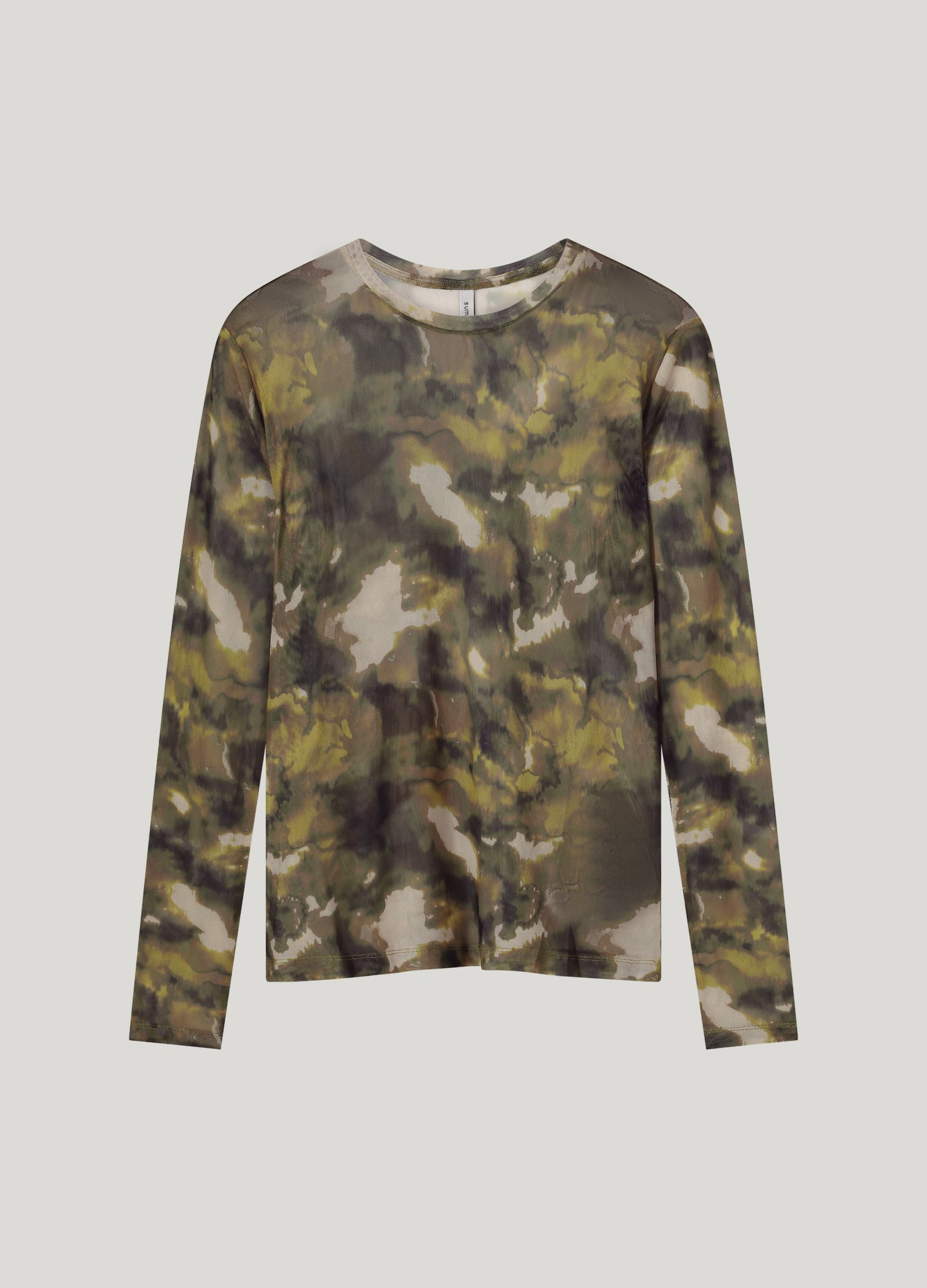 Mesh top met camouflageprint