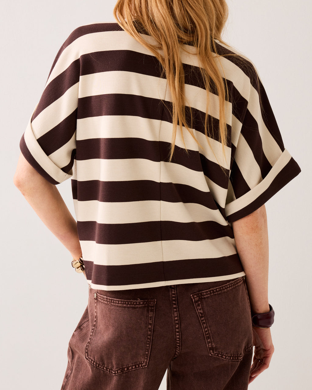 Gestreepte heavy jersey top