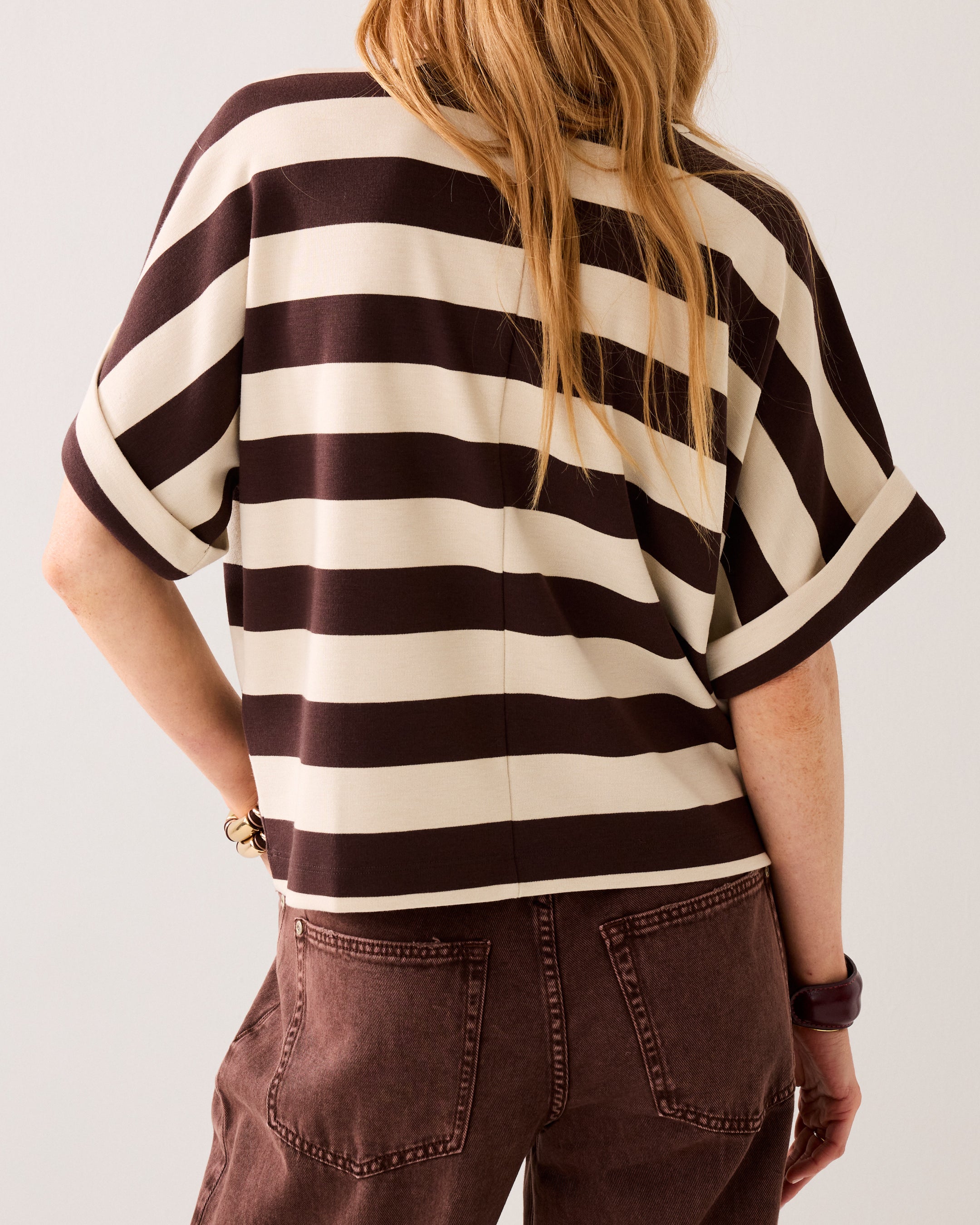 Gestreepte heavy jersey top