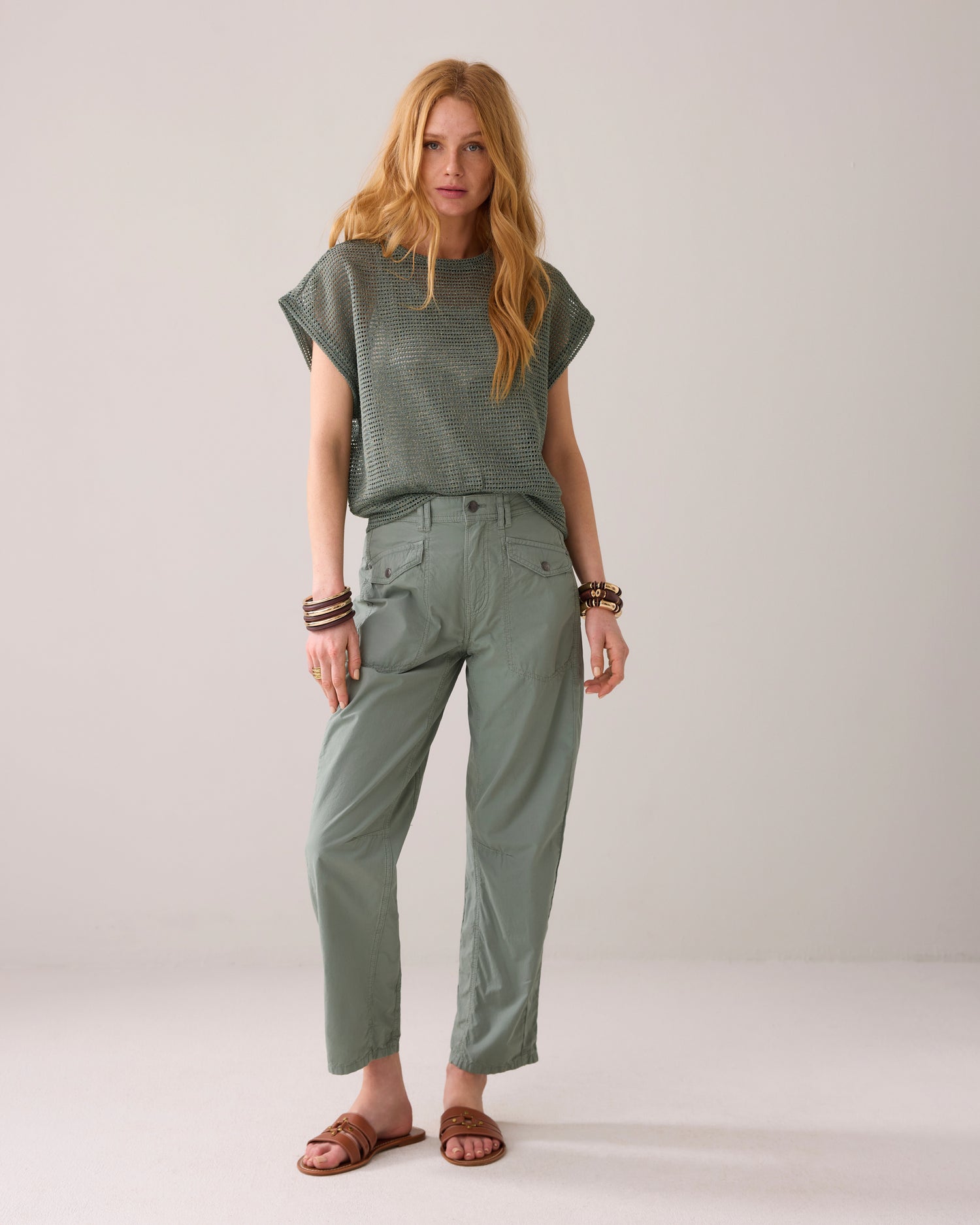 Boxy Top mit Lochmuster