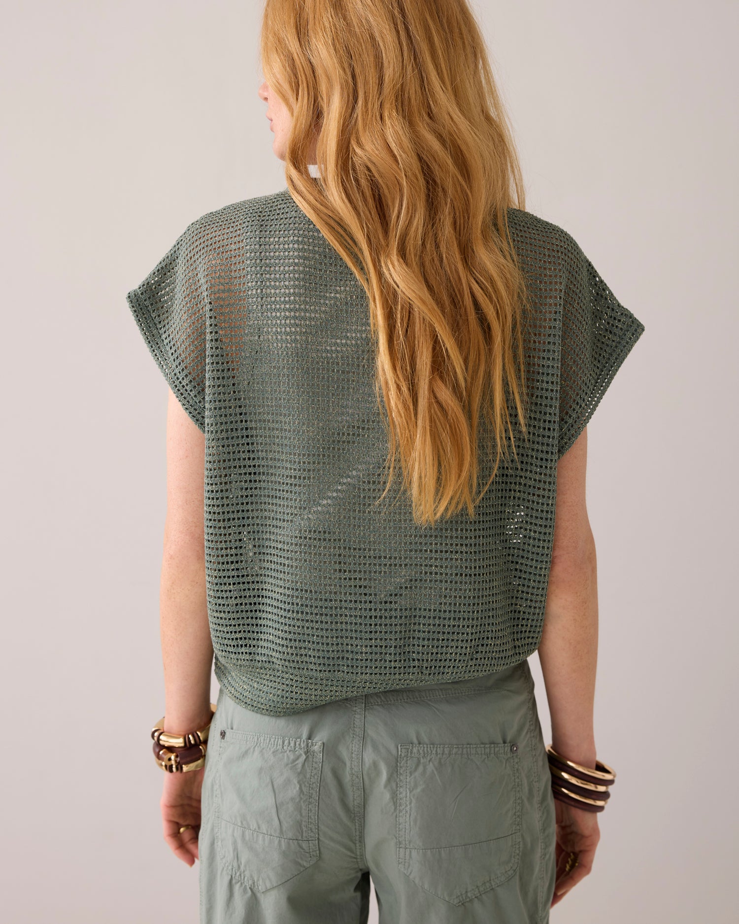 Boxy Top mit Lochmuster