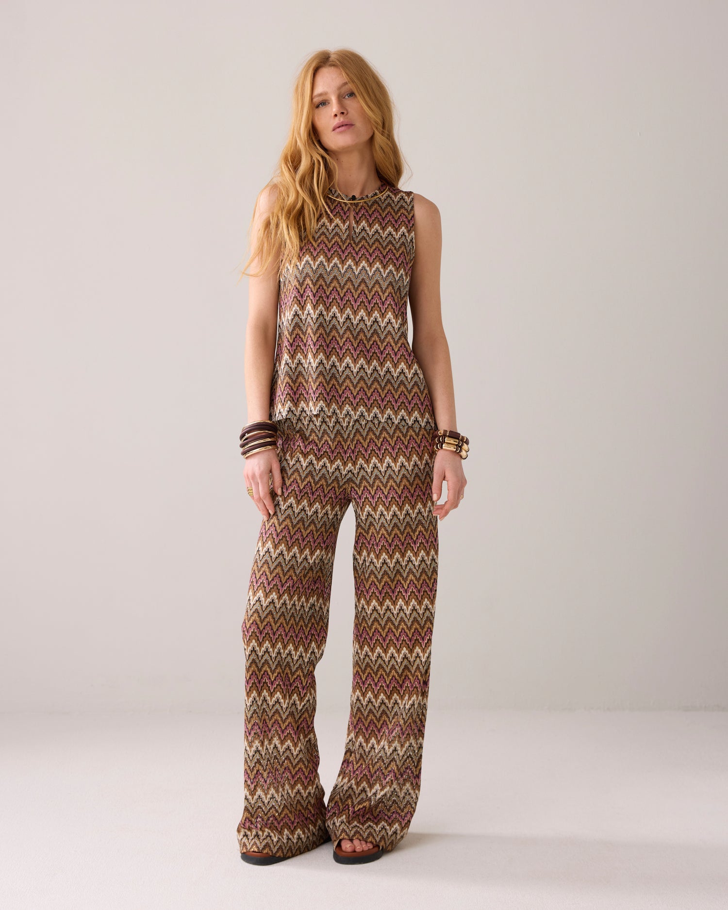 Jacquard-Oberteil Zickzack