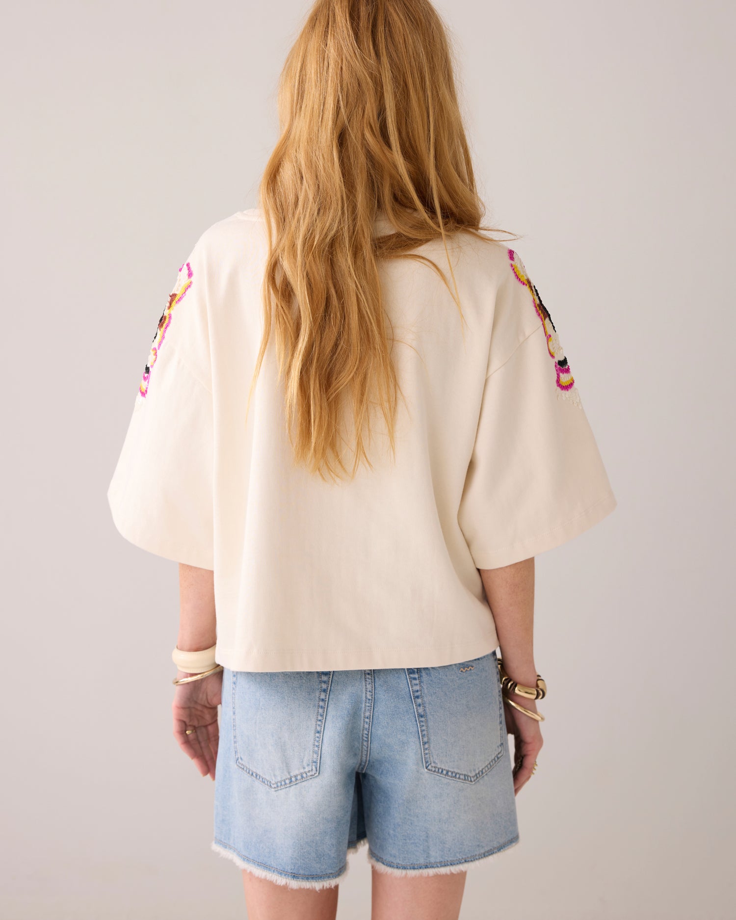 Handbestickter boxy Sweater
