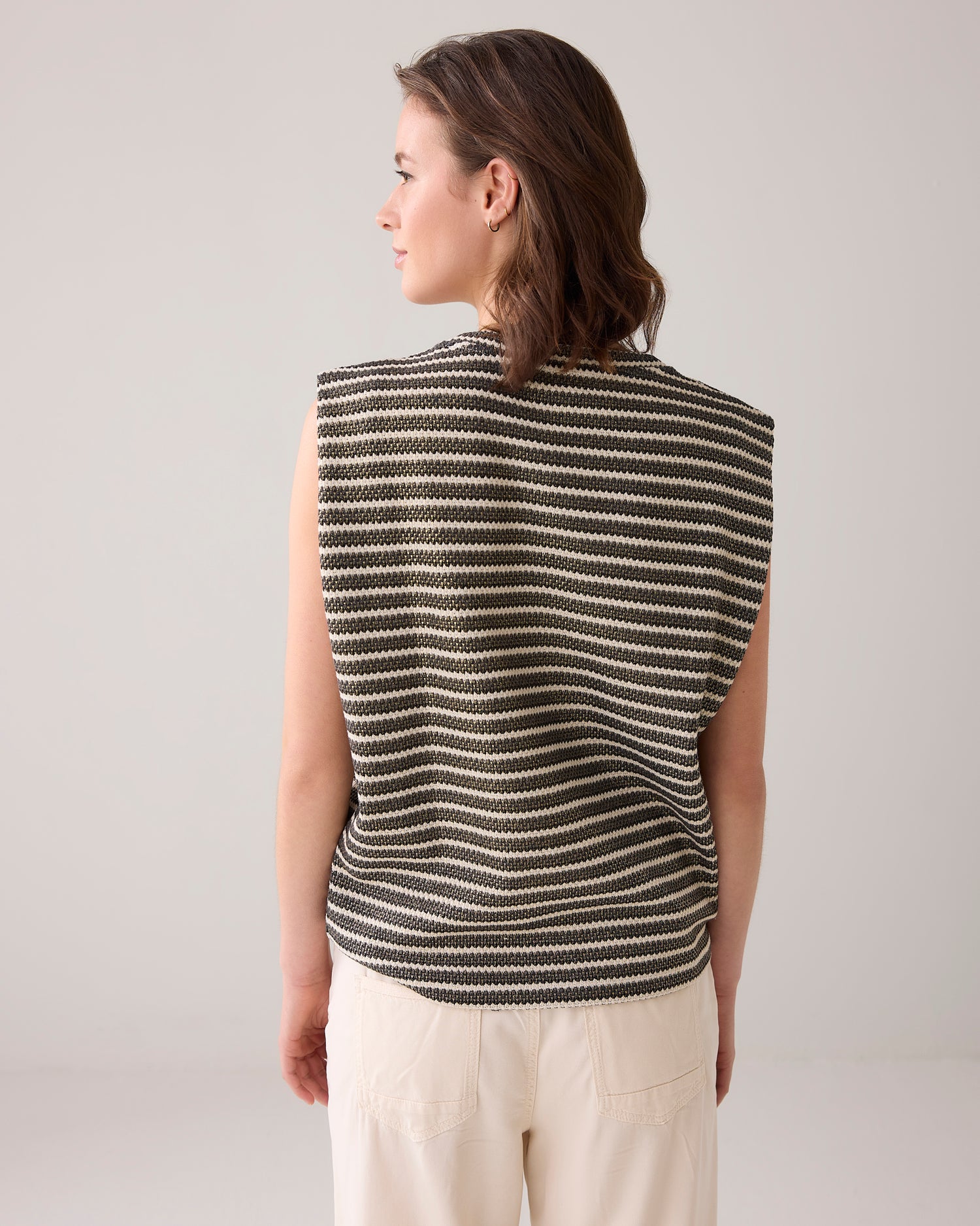 Striped top with foil coating