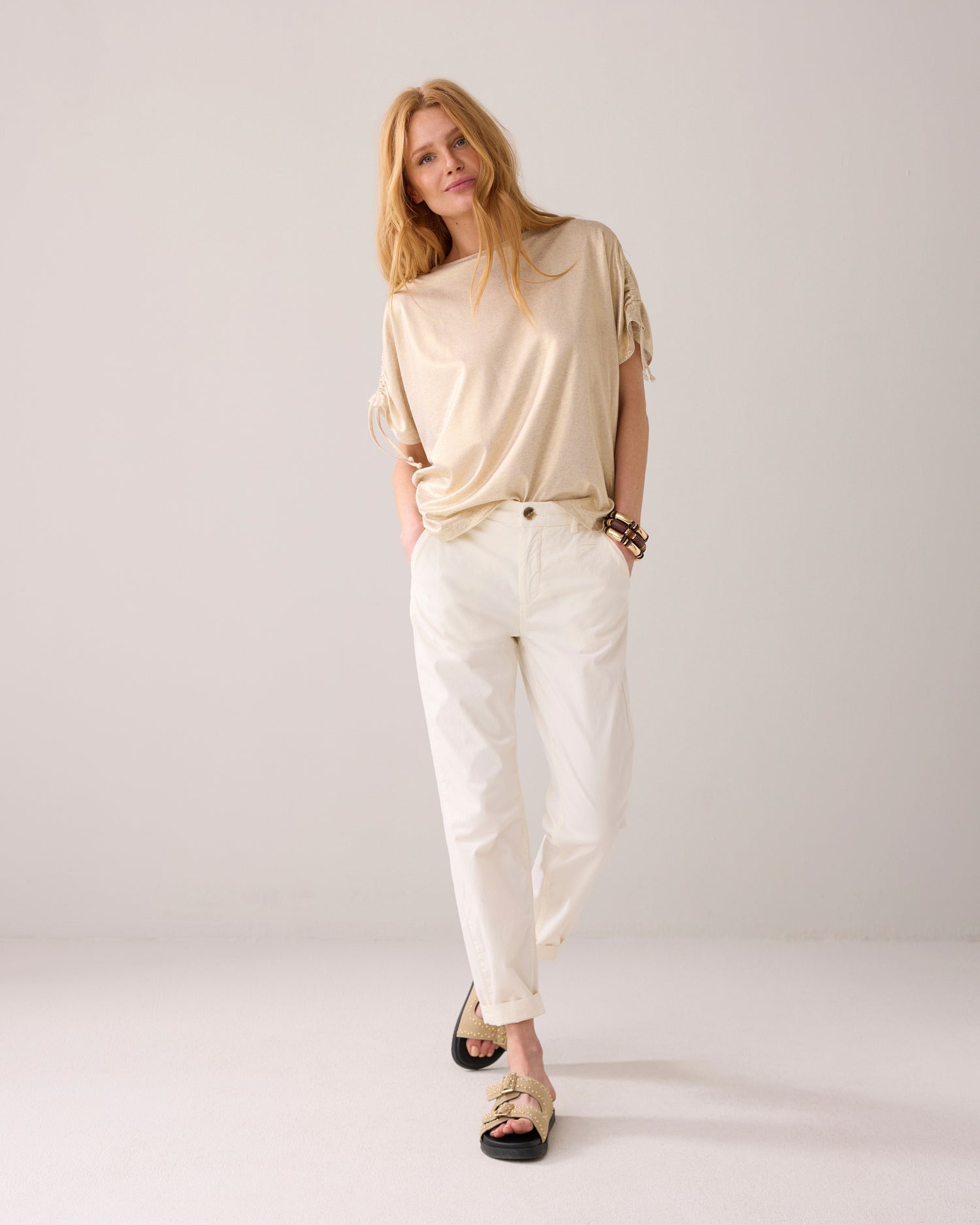 Boxy metallic top