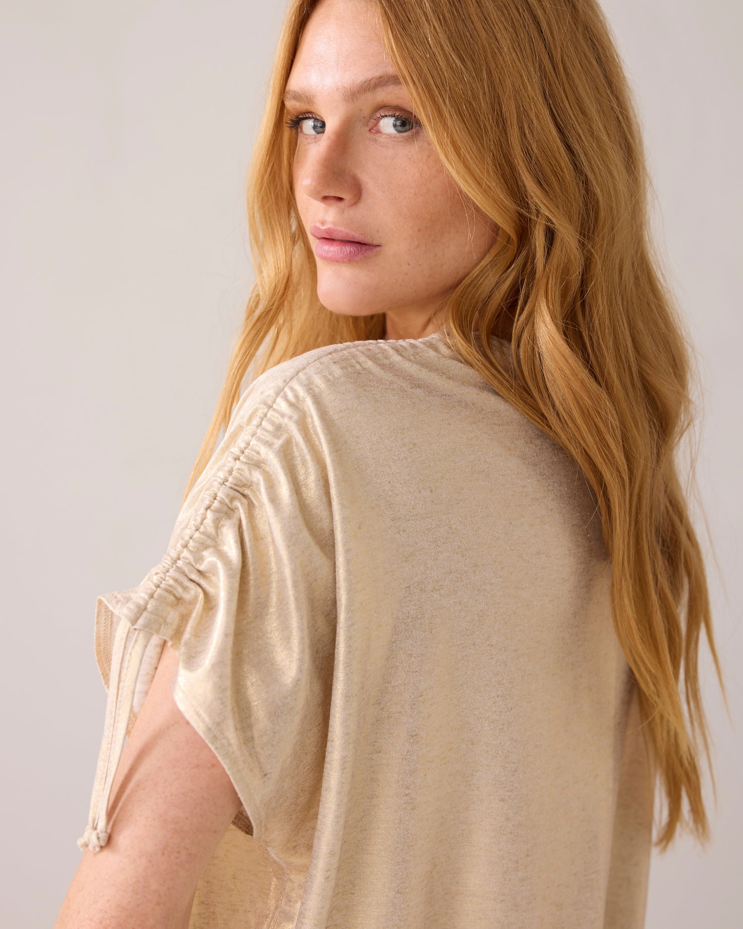 Boxy metallic top