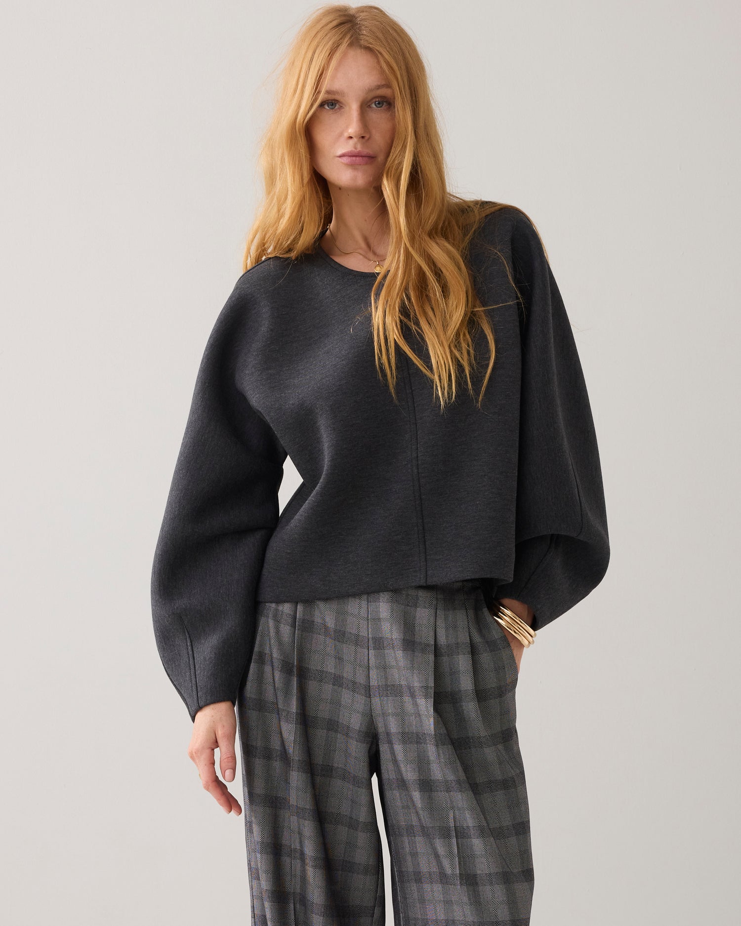 Scuba sweatshirt ballonmouw