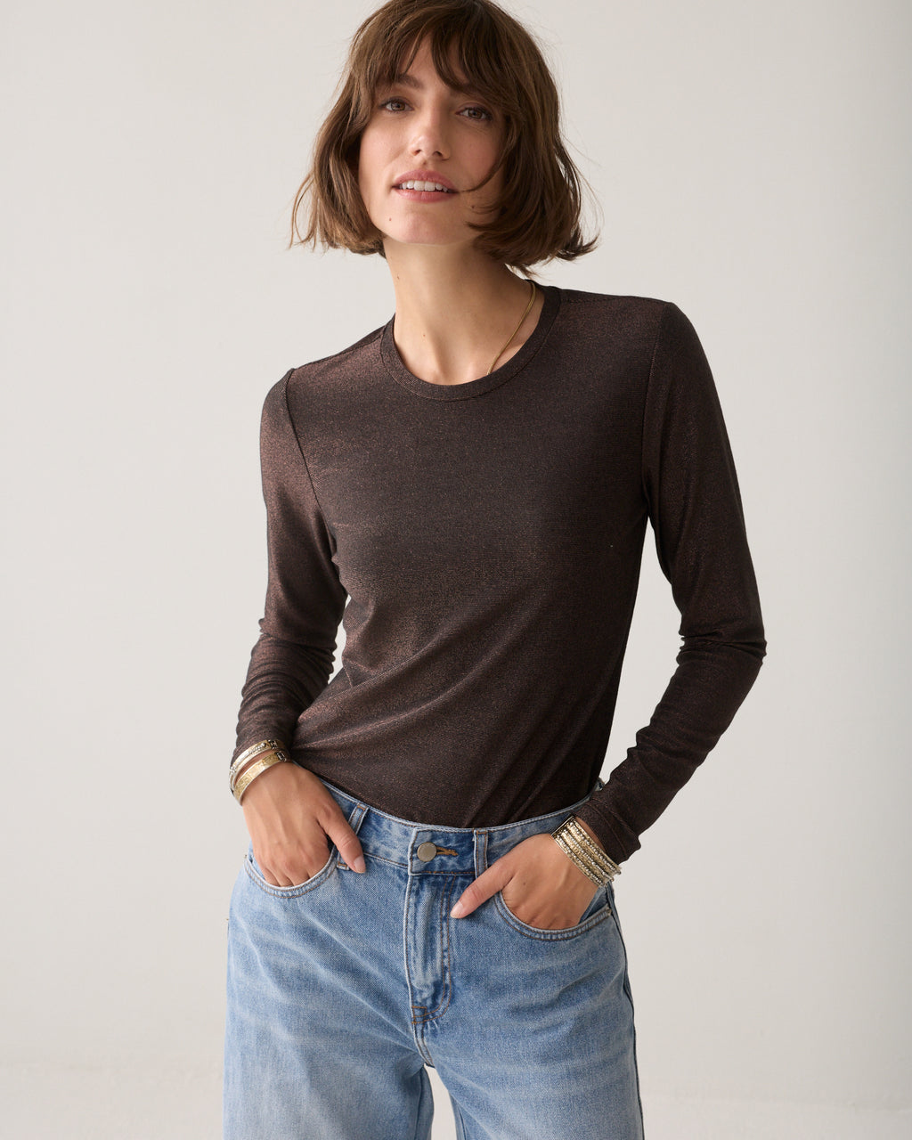 Fitted longsleeve Italiaanse fabric