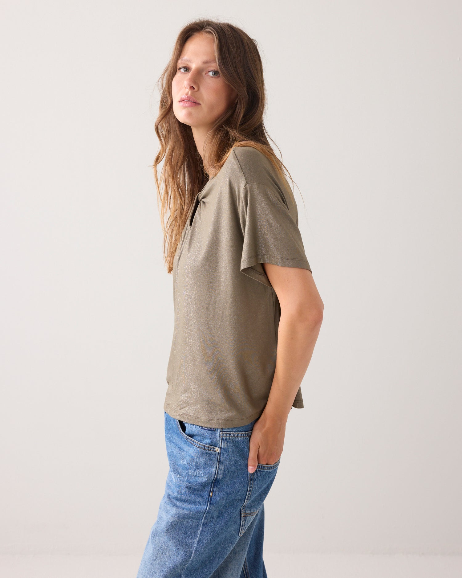 Glimmende jersey top