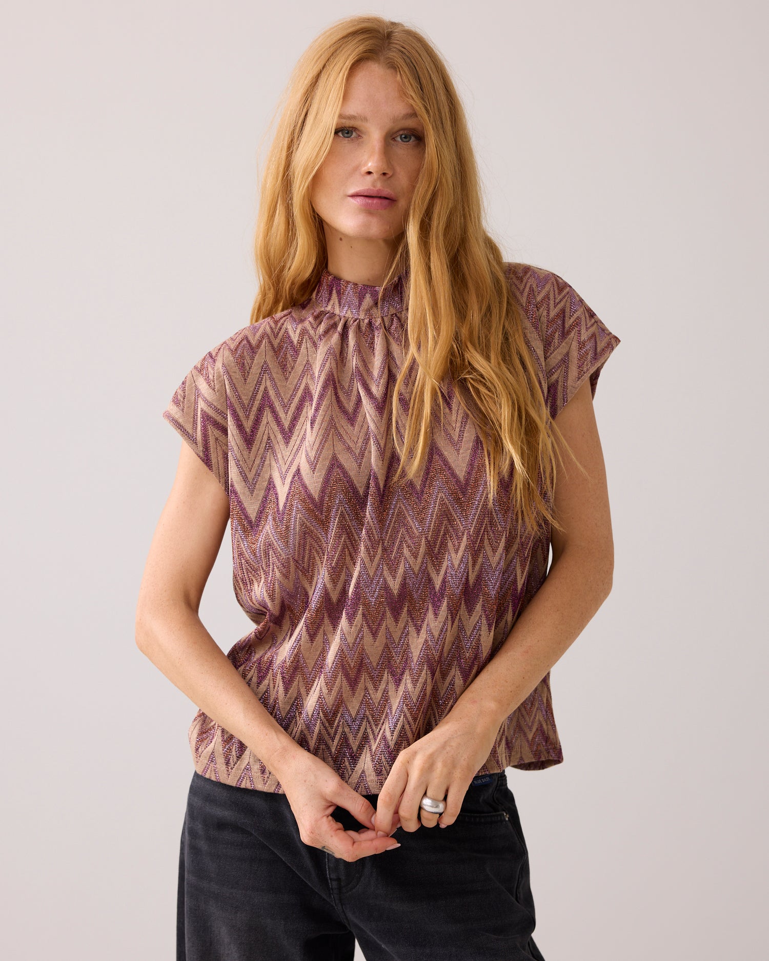 Italian jacquard boxy top