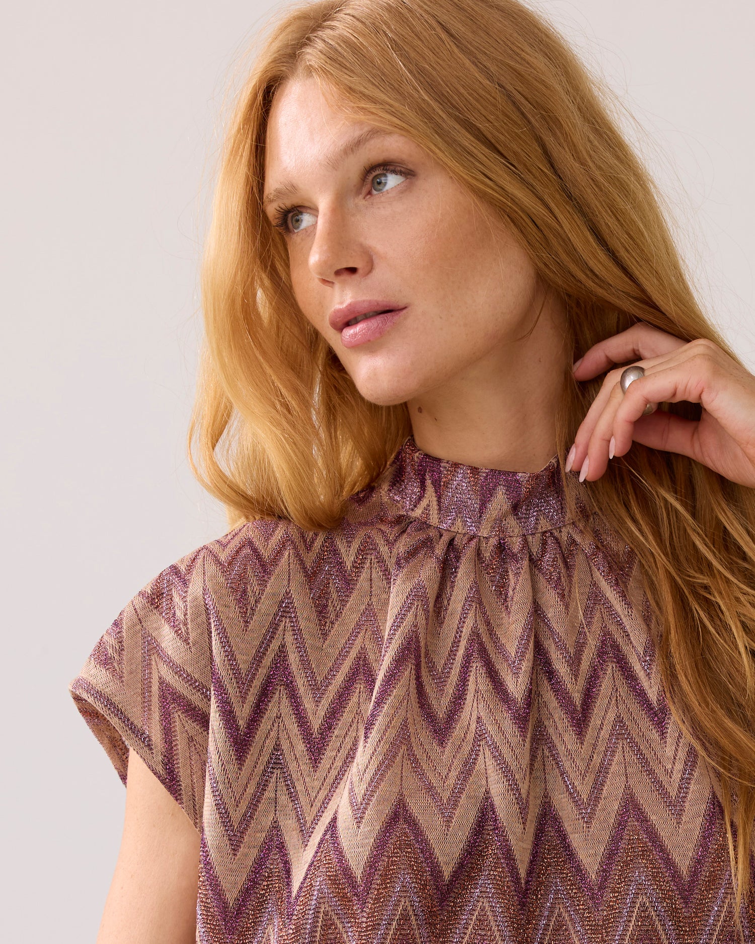Italian jacquard boxy top