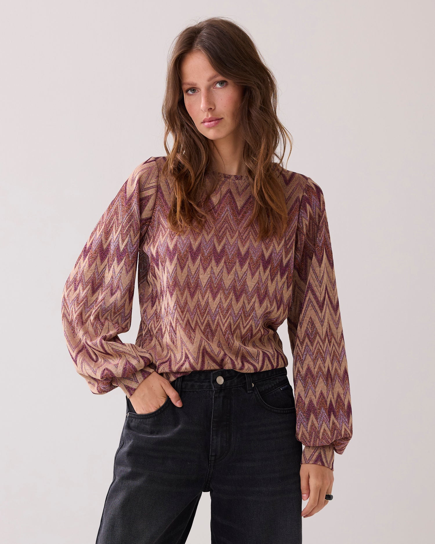 Italian jacquard regular-fit top