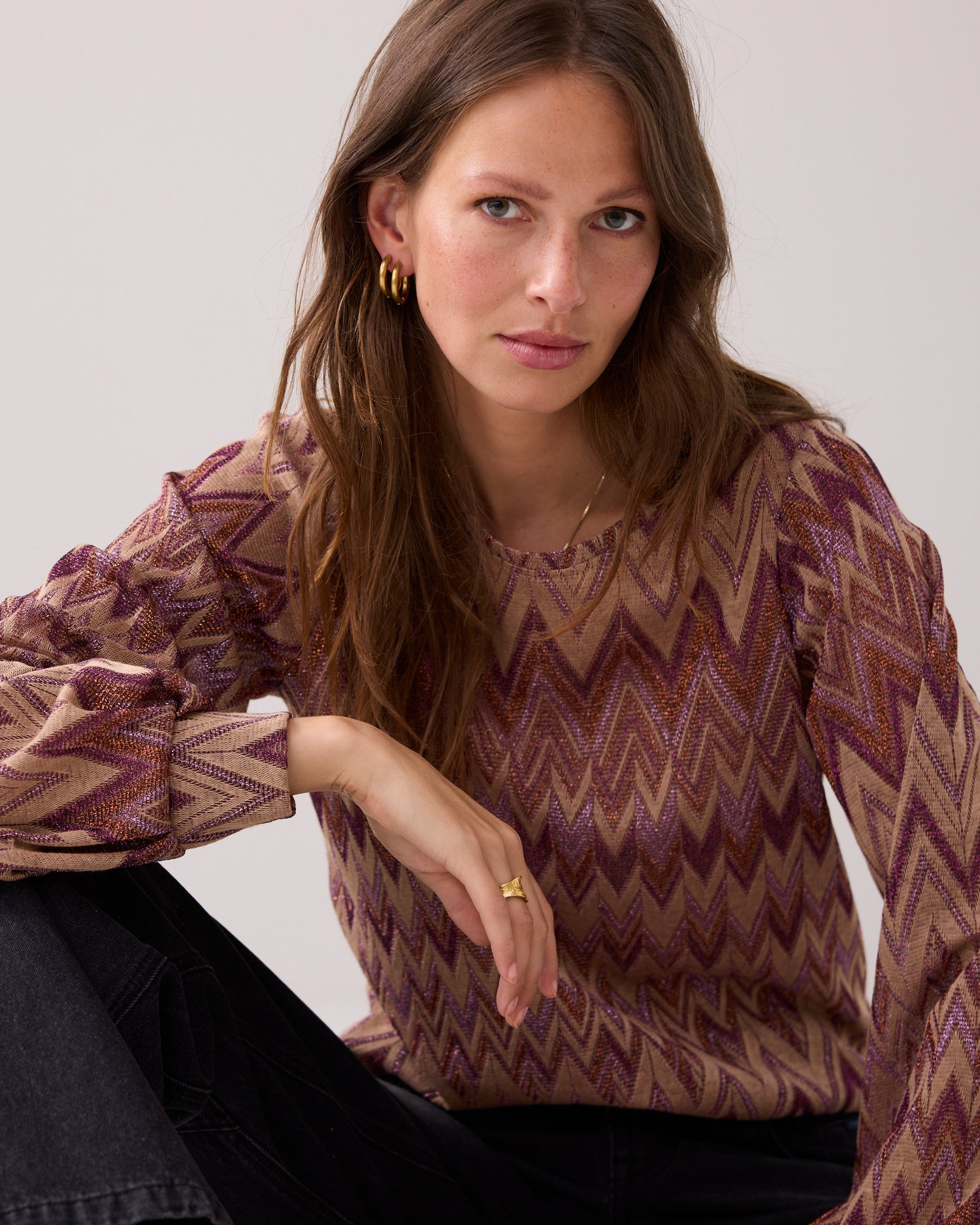 Italian jacquard regular-fit top