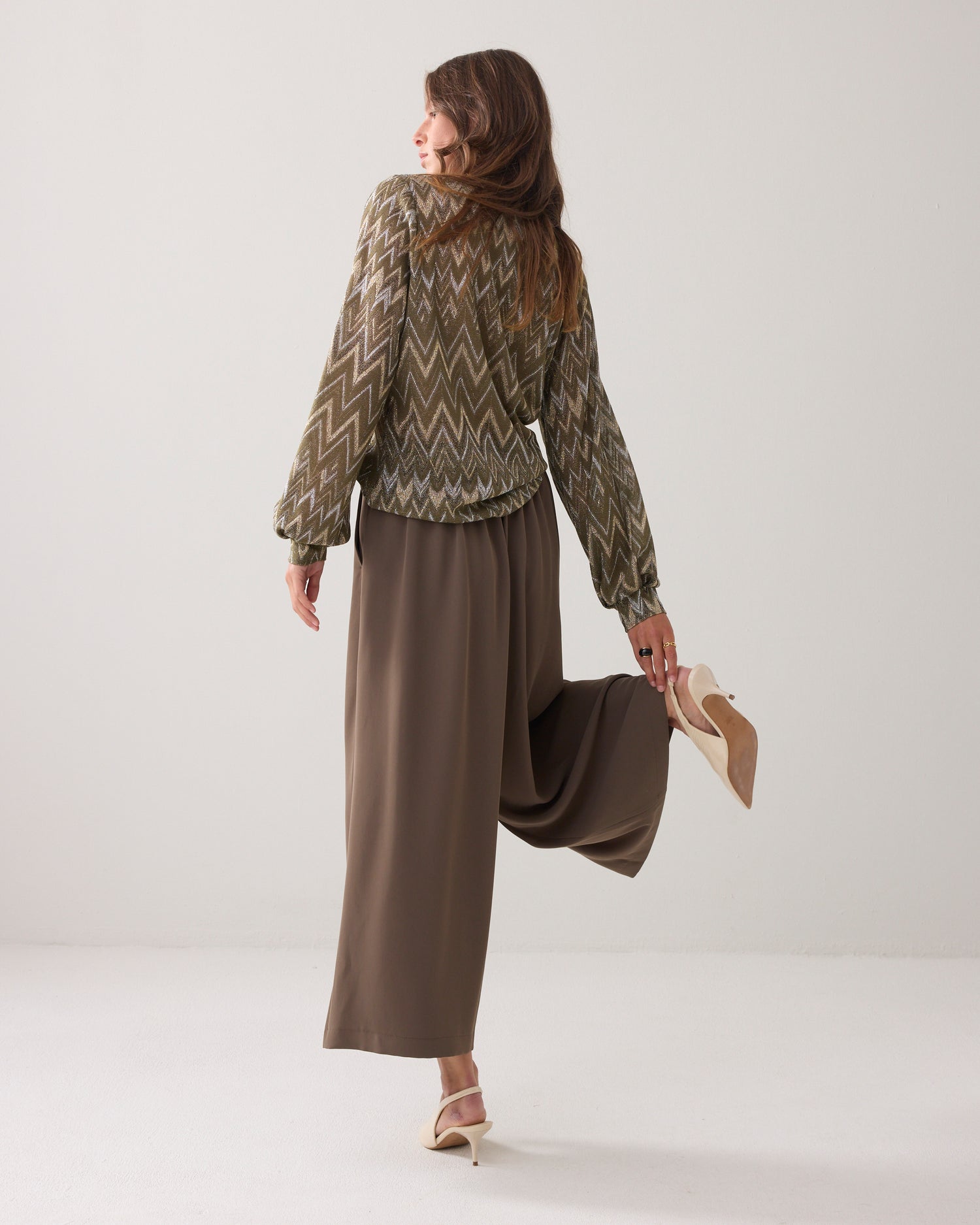 Regular fit top Italiaans jacquard