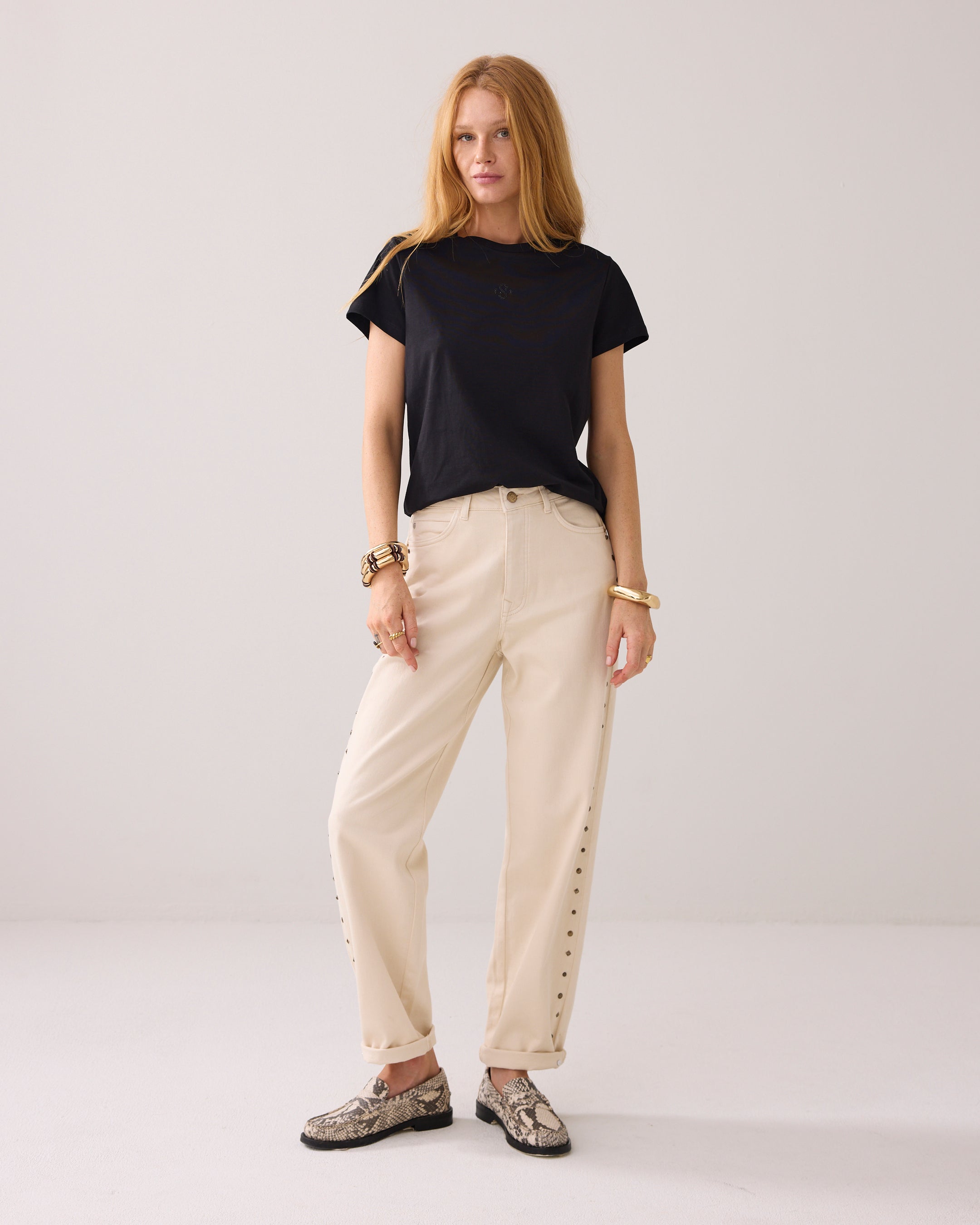 T-shirt met strass logo