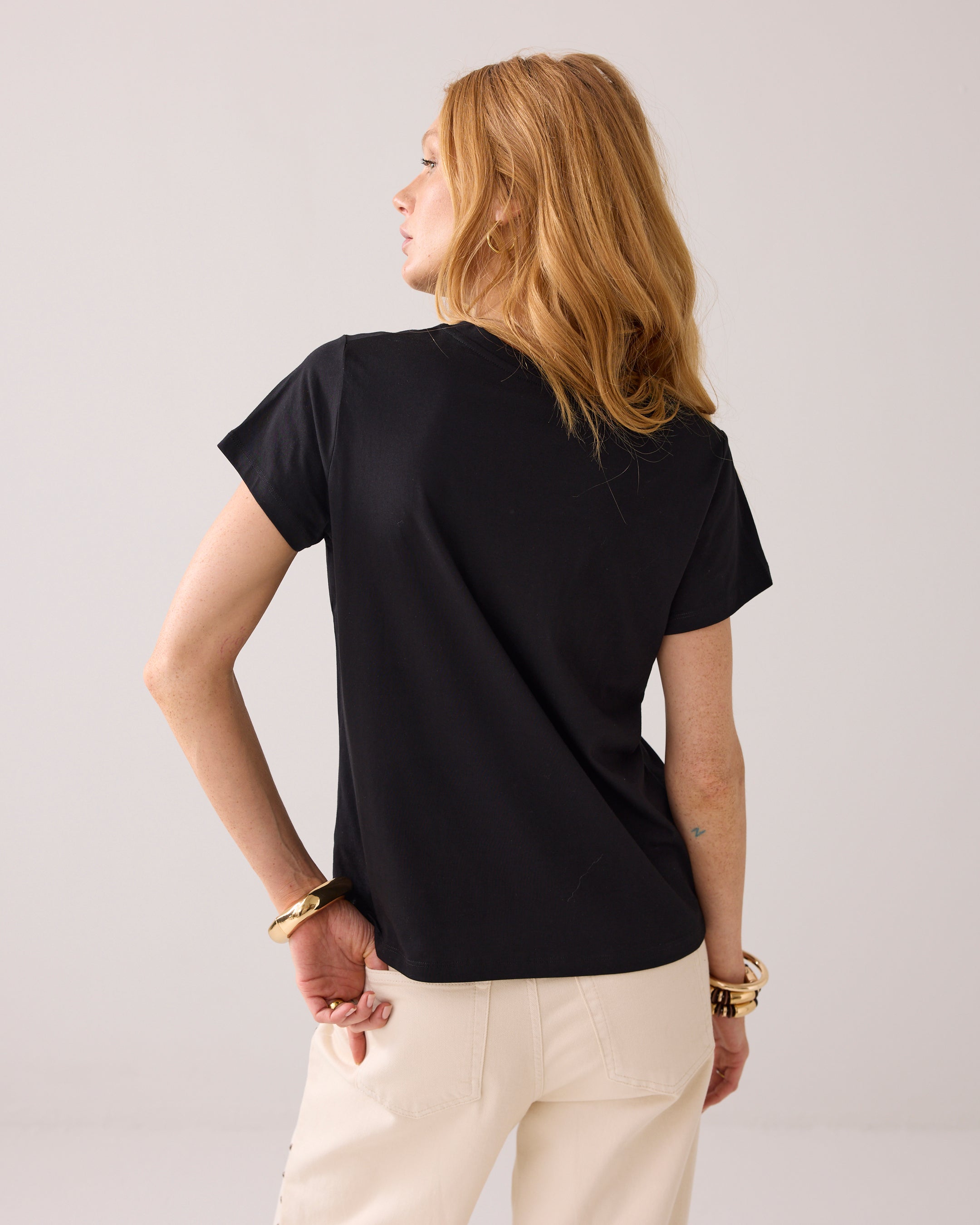 T-shirt met strass logo