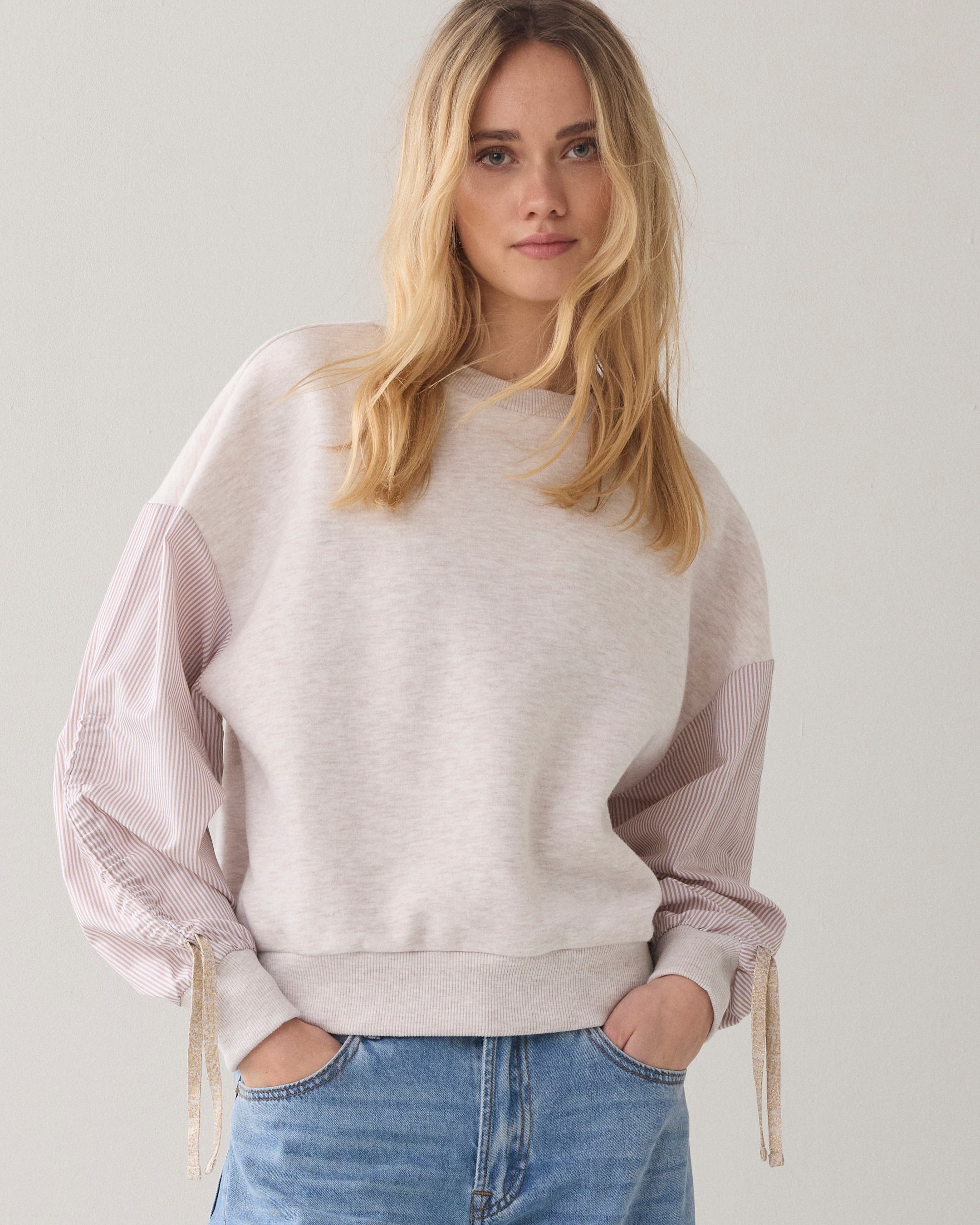 Sweatshirt met katoenen mouw