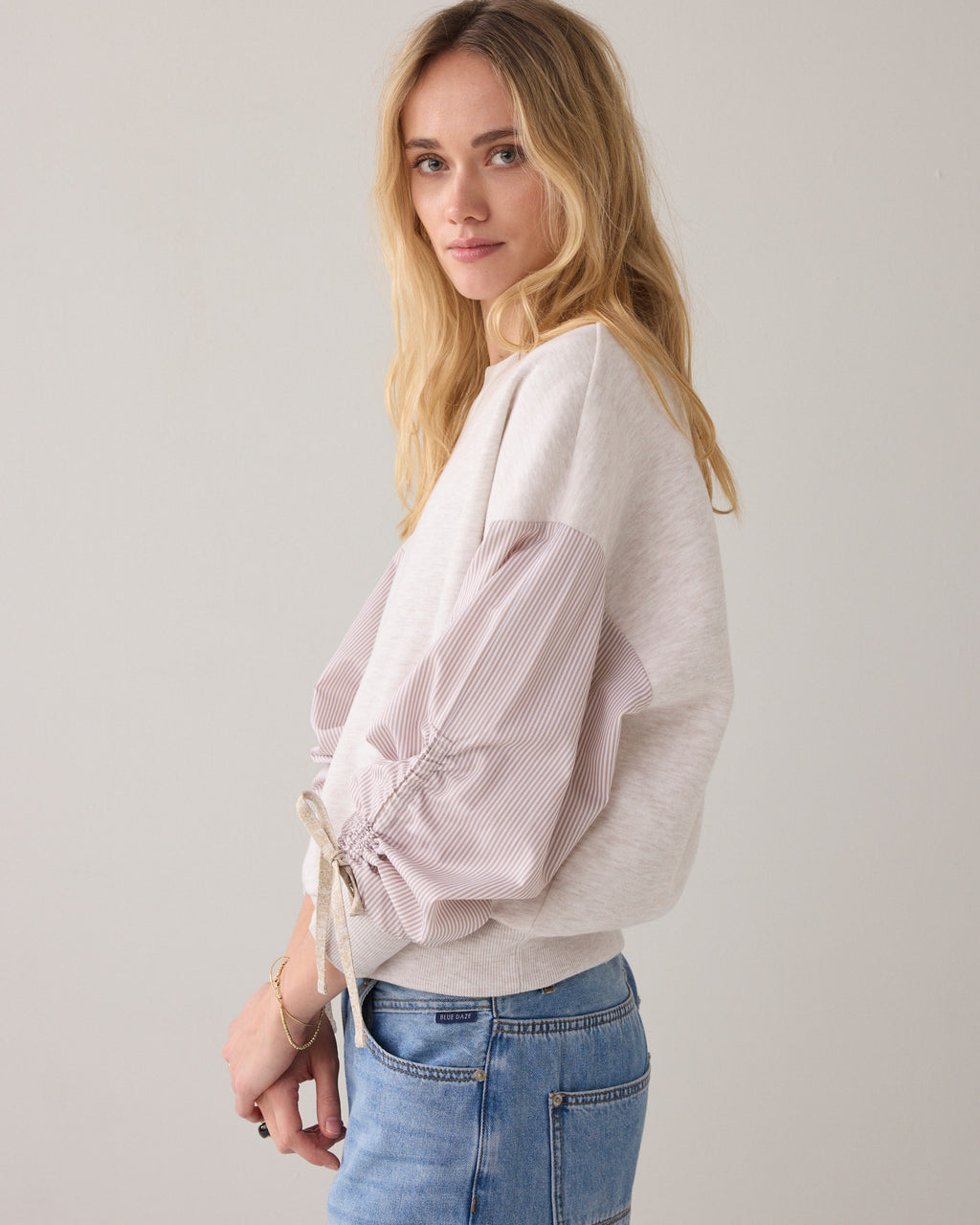 Sweatshirt met katoenen mouw