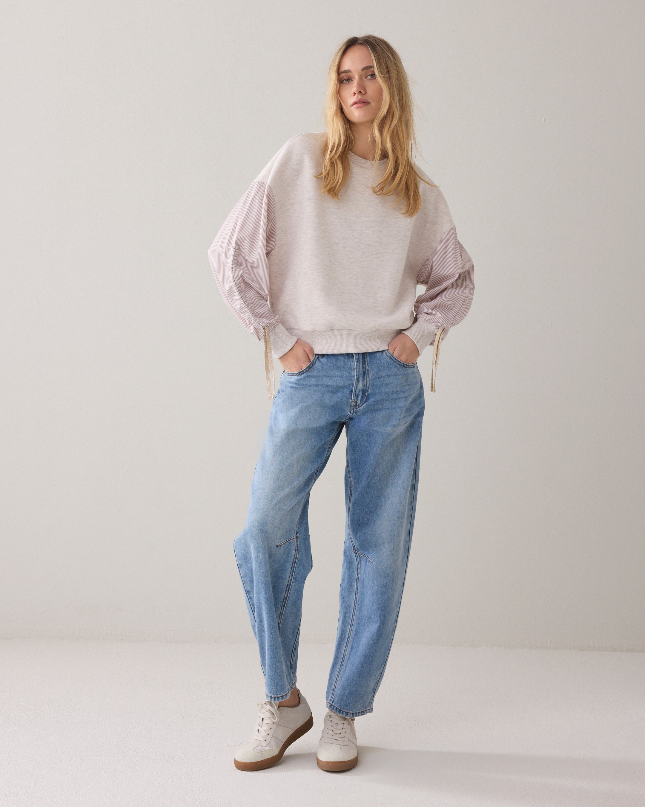 Sweatshirt met katoenen mouw