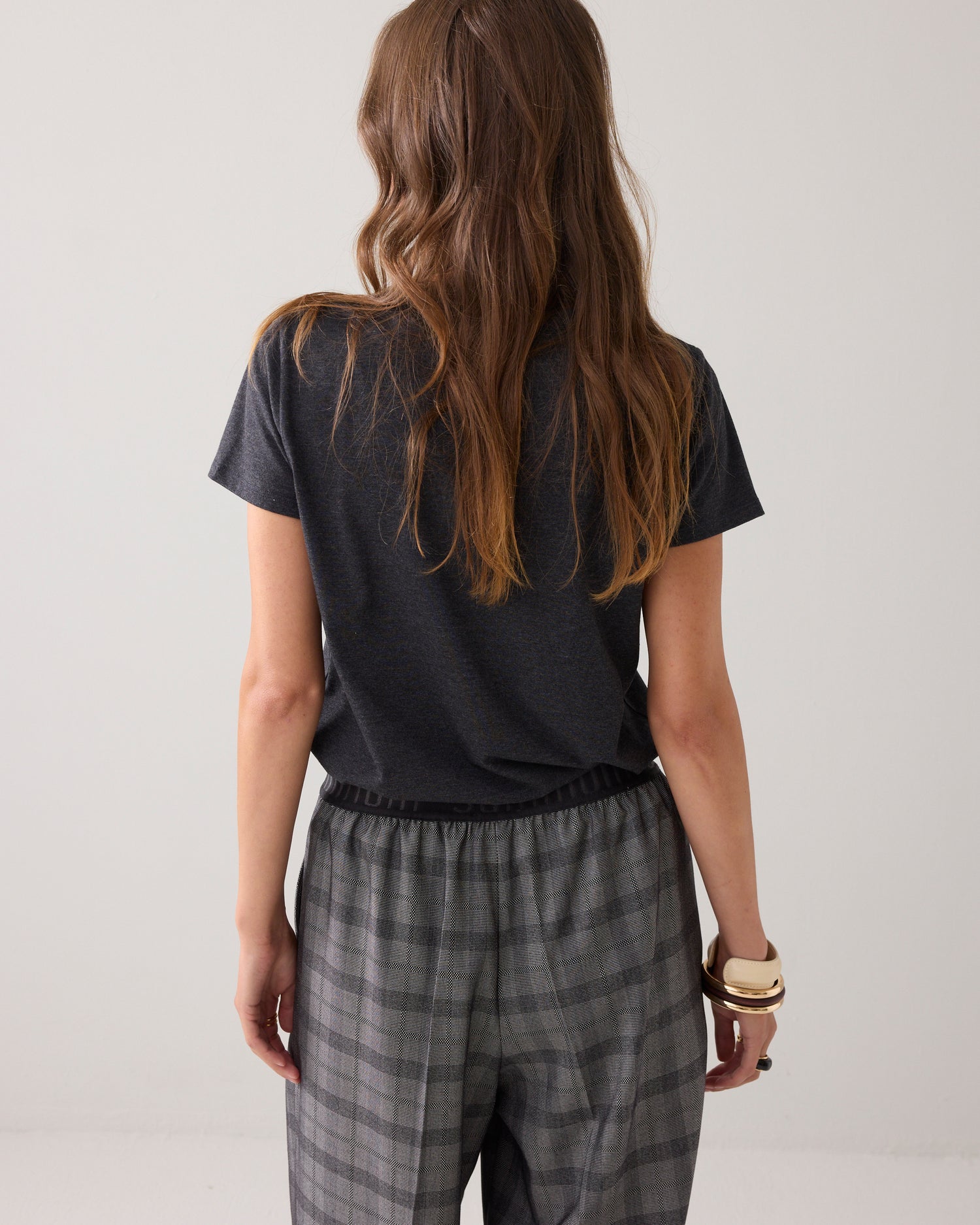 T-shirt with rhinestone necklace