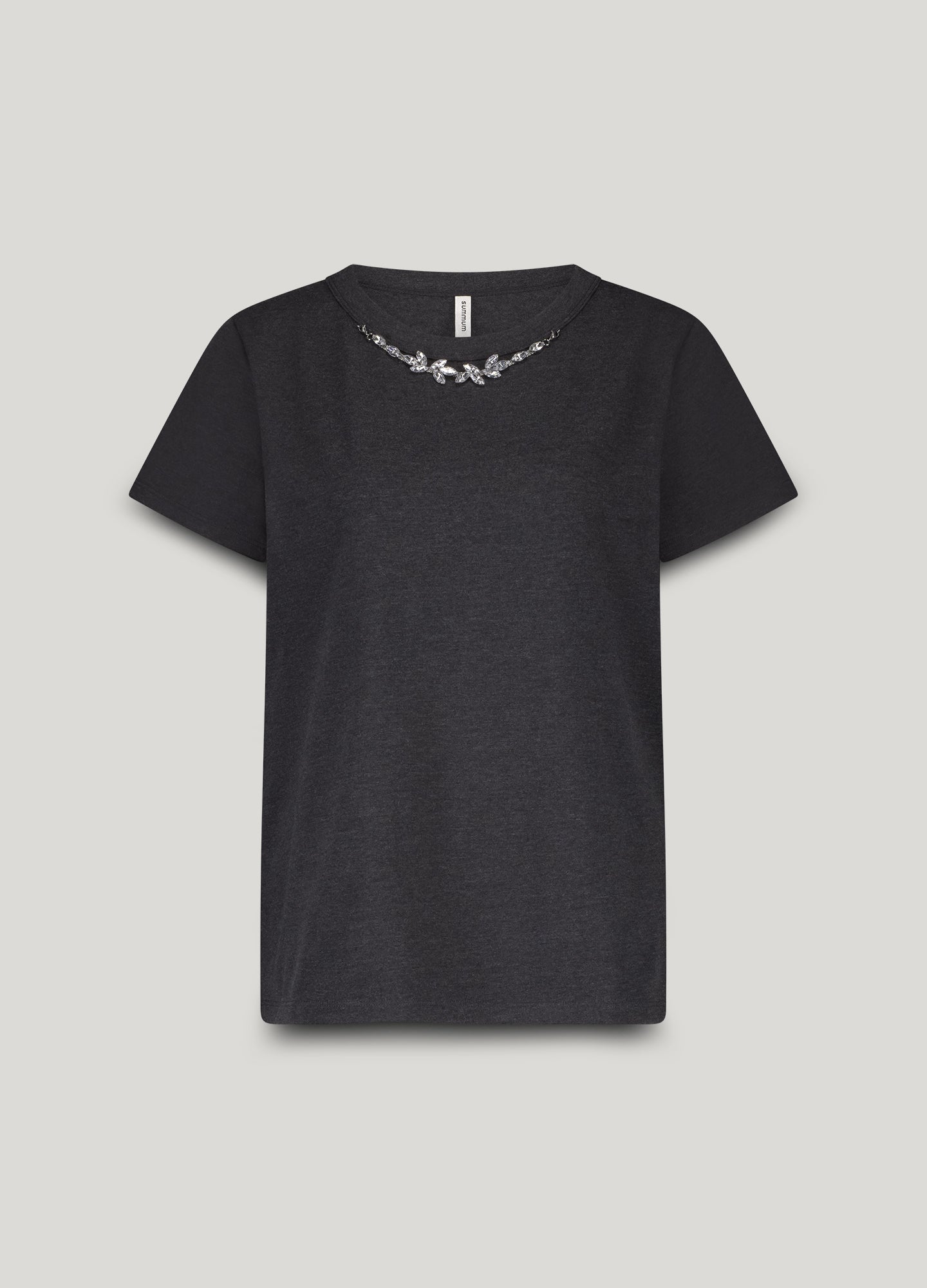 T-shirt with rhinestone necklace