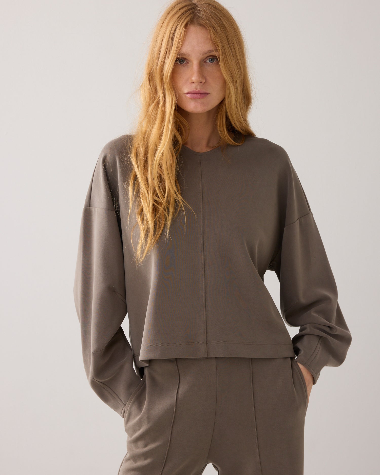 V-hals top washed modal