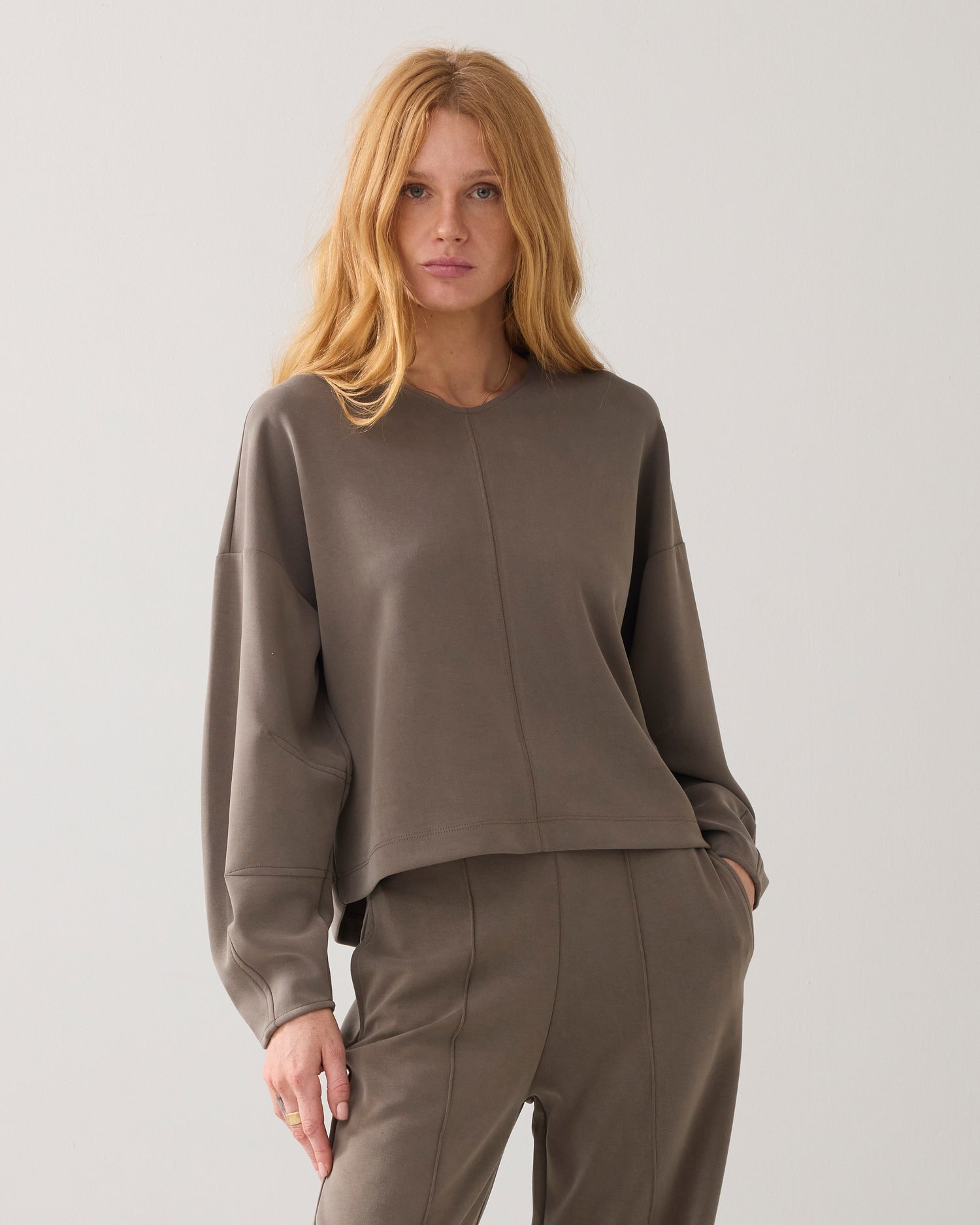 V-hals top washed modal