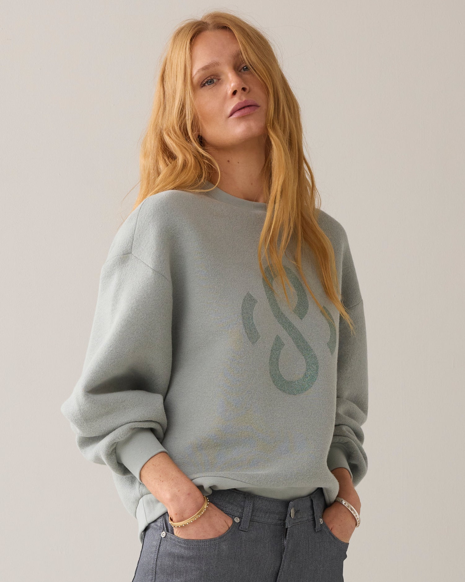 Casual sweater met logo