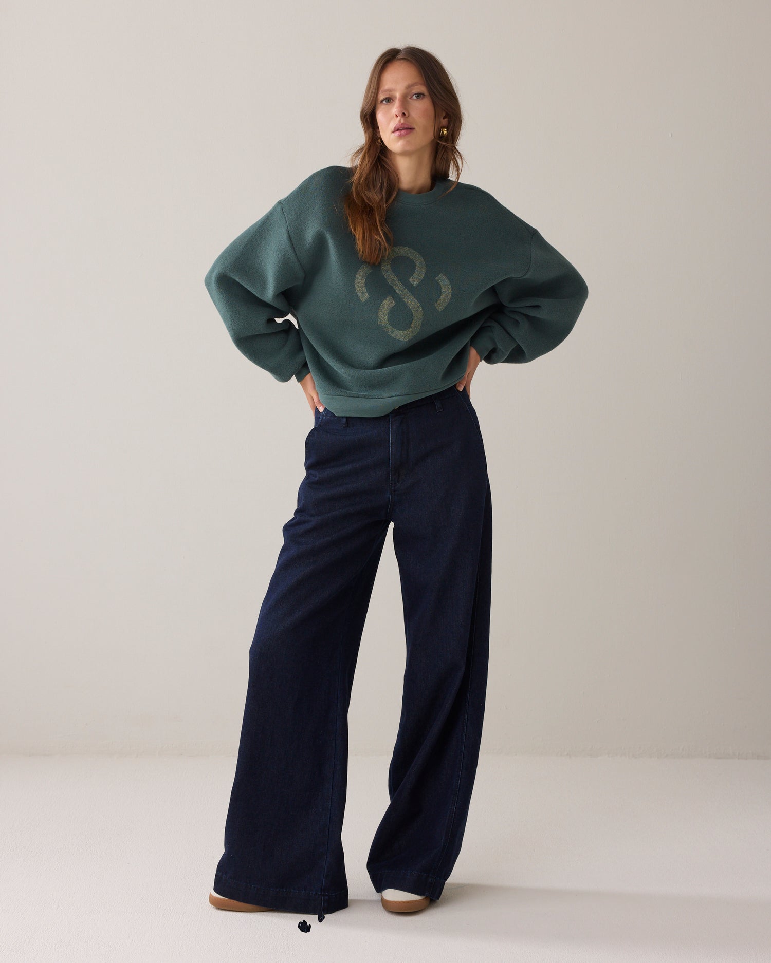 Casual sweater met logo