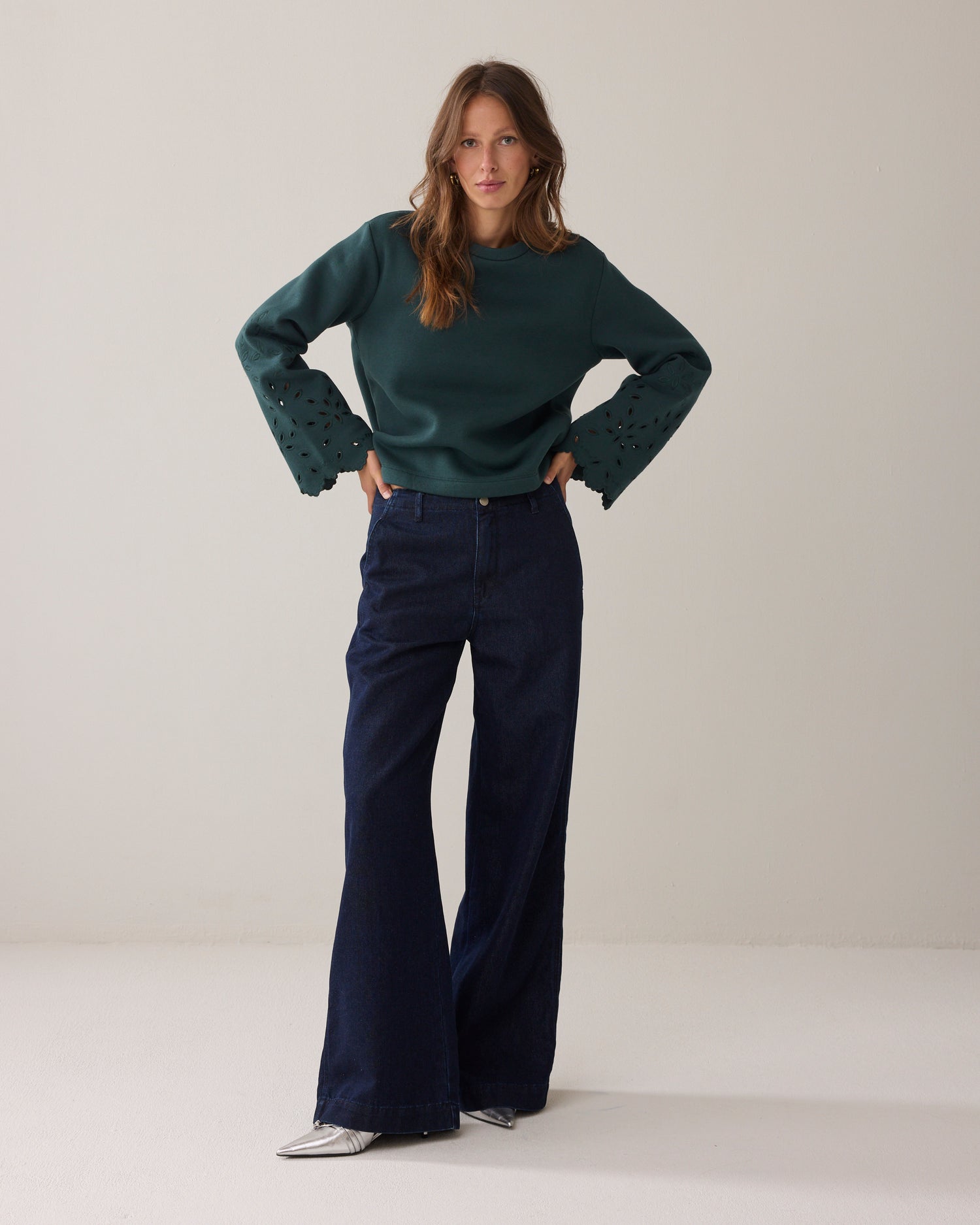 Sweater met flared mouwen