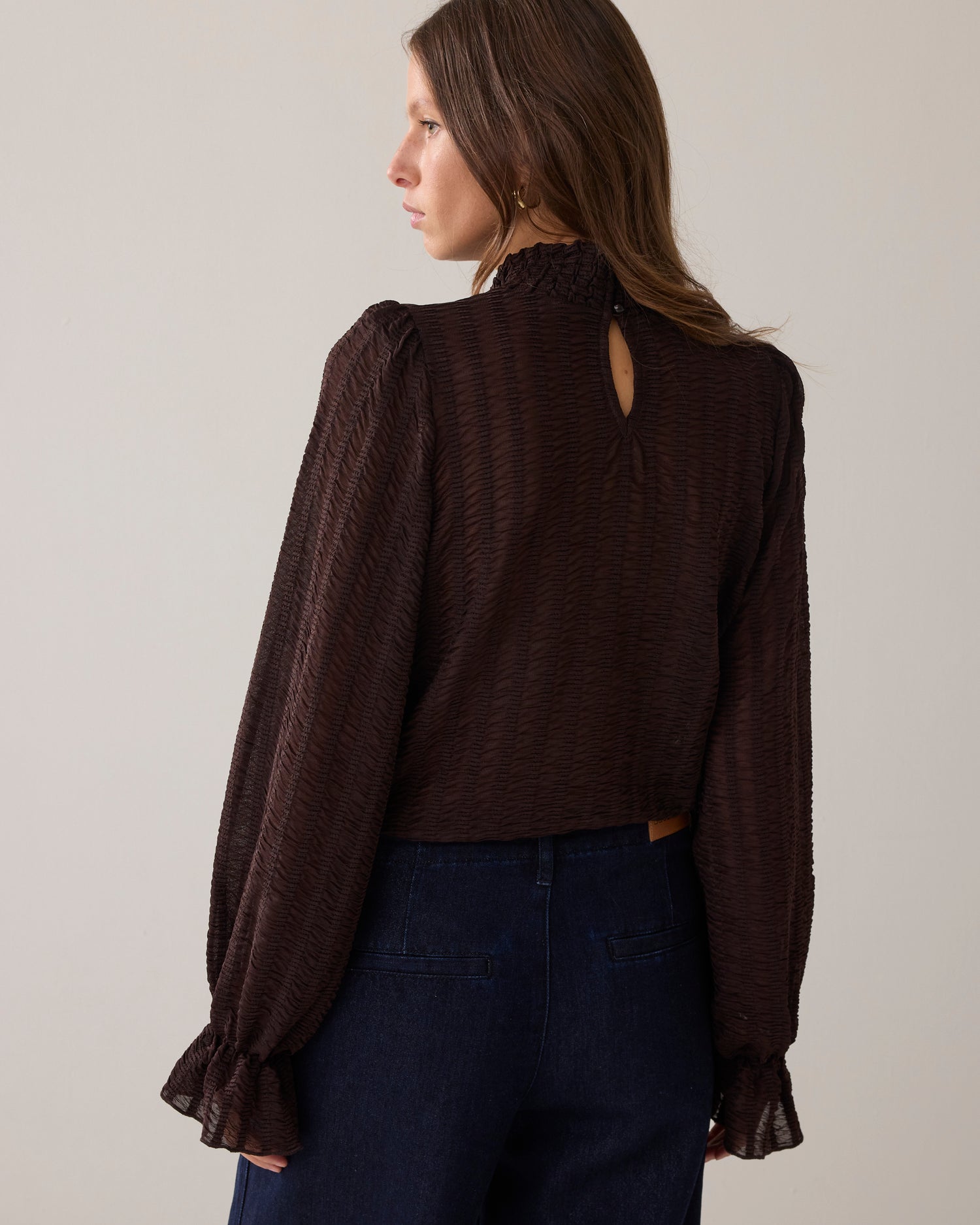 Mesh-Oberteil mit Streifen