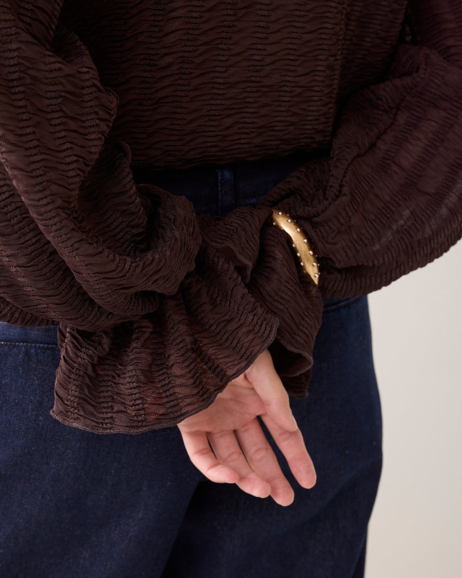 Mesh-Oberteil mit Streifen