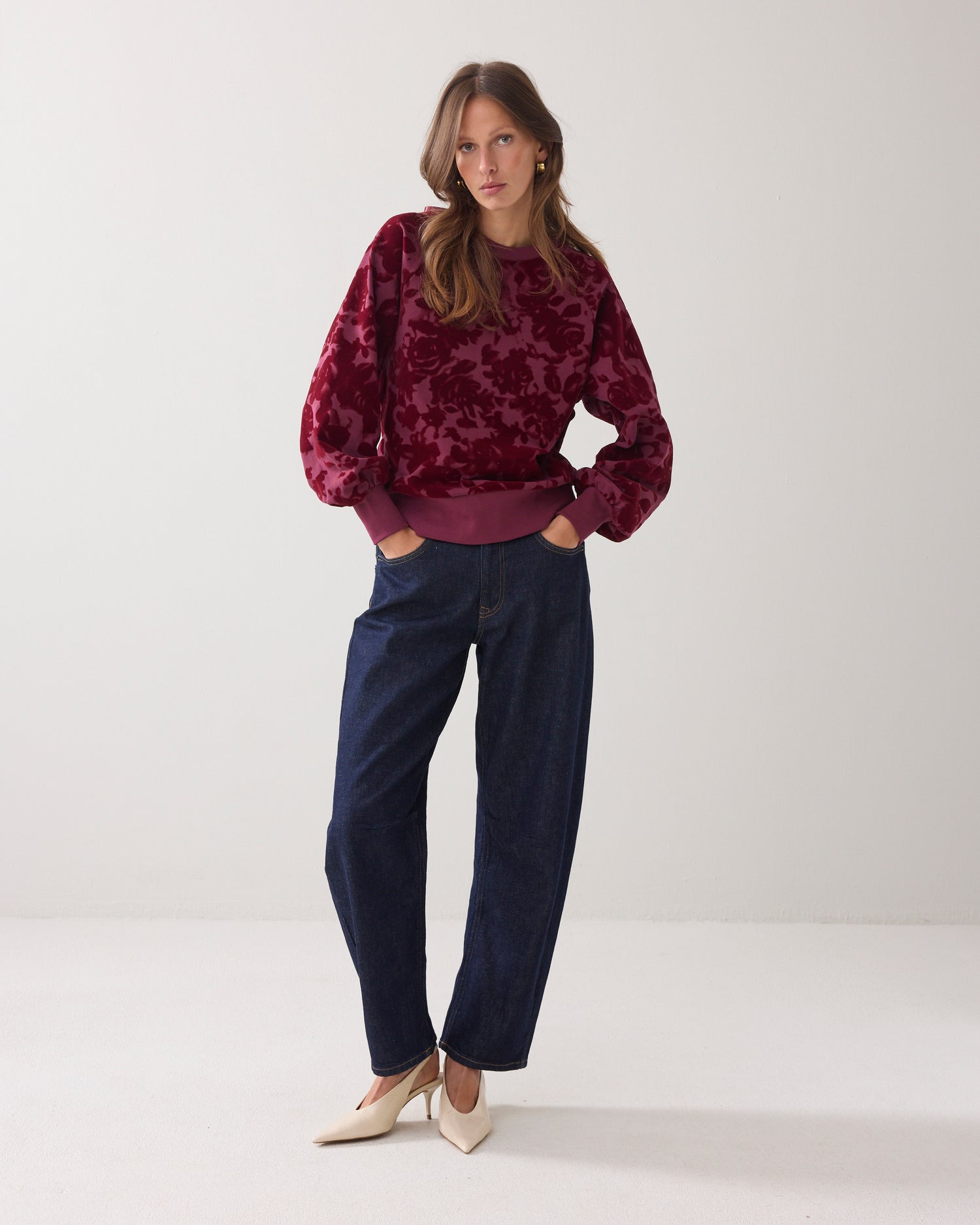 Sweatshirt with velour print