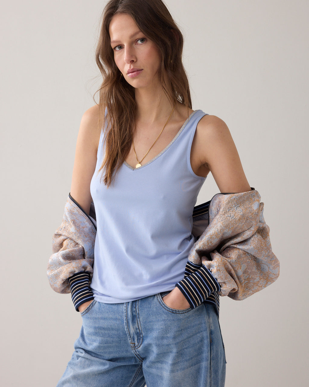 Reversible singlet met glitterrand