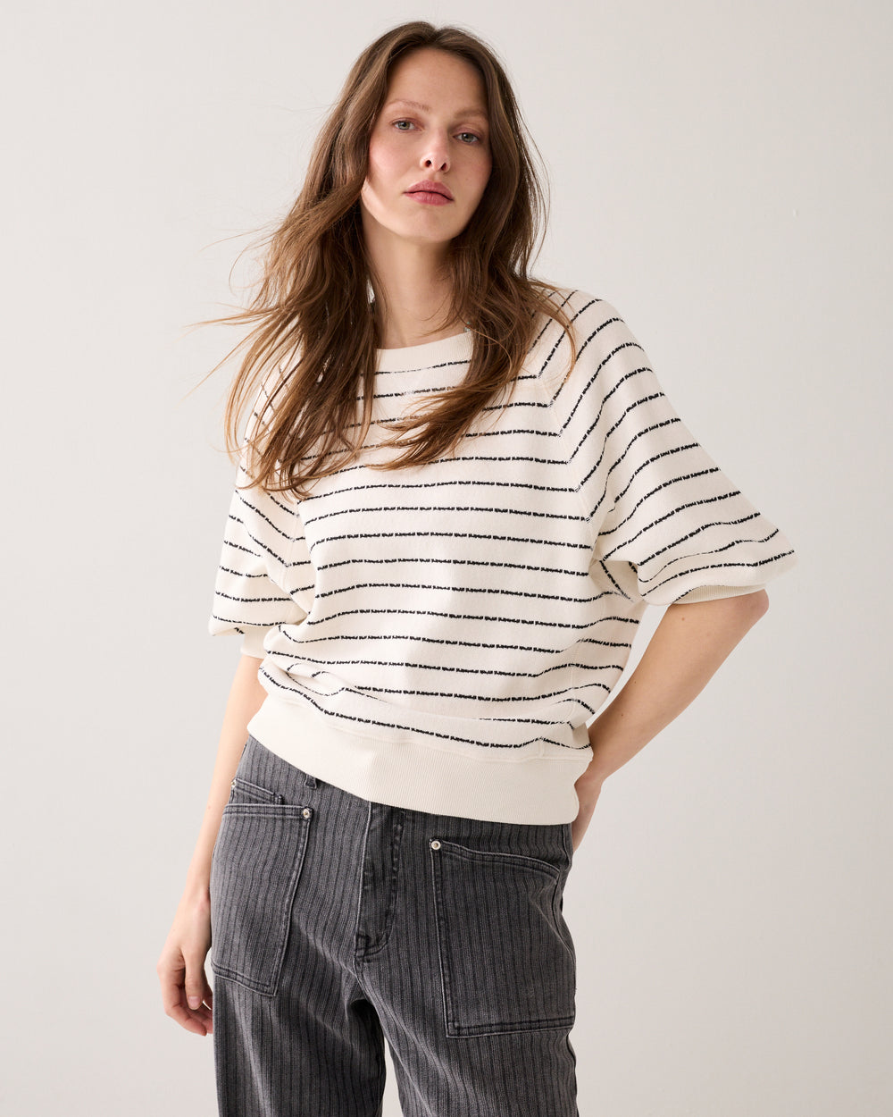 Sweater met ingebreide streep