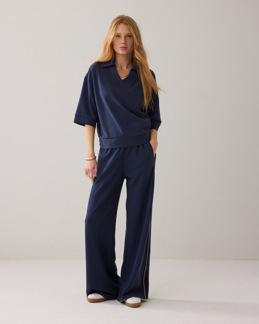 Pinstripe polo soft scuba