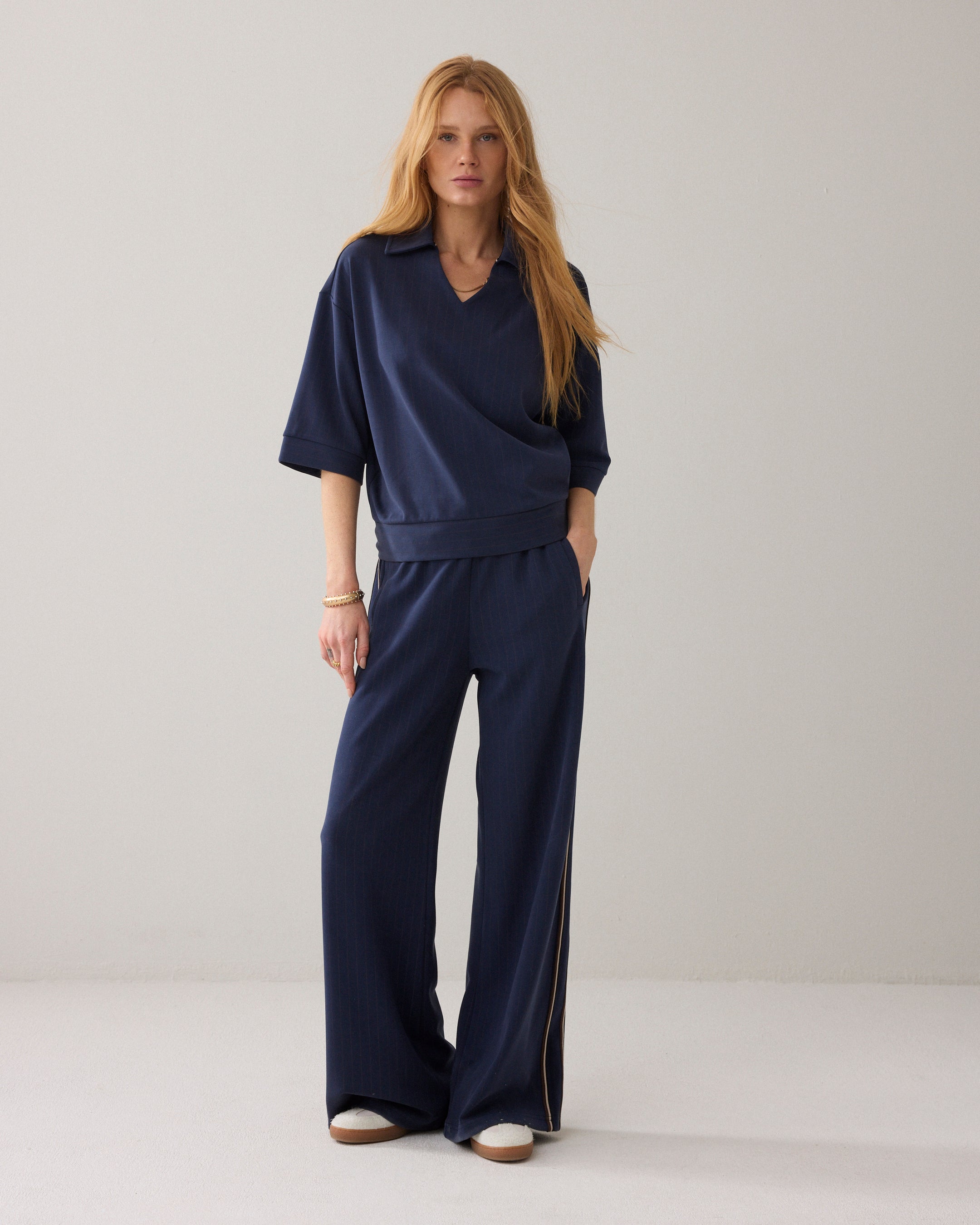 Pinstripe polo soft scuba