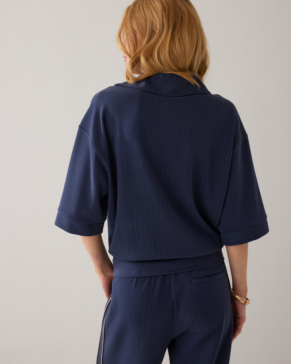 Pinstripe polo soft scuba