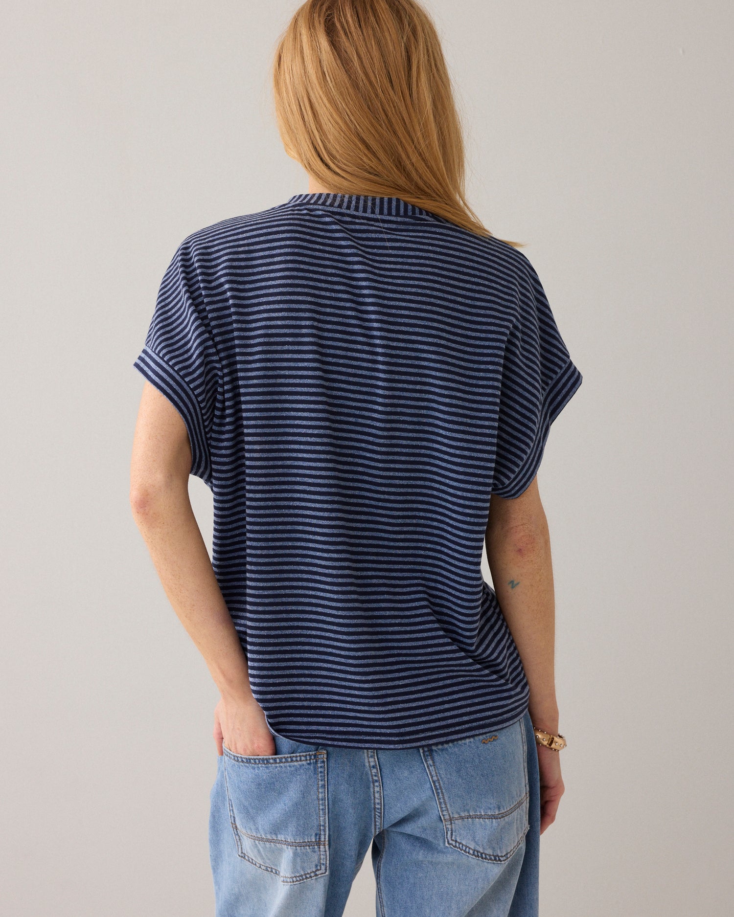 Two-Tone-Oberteil aus italienischem Stoff