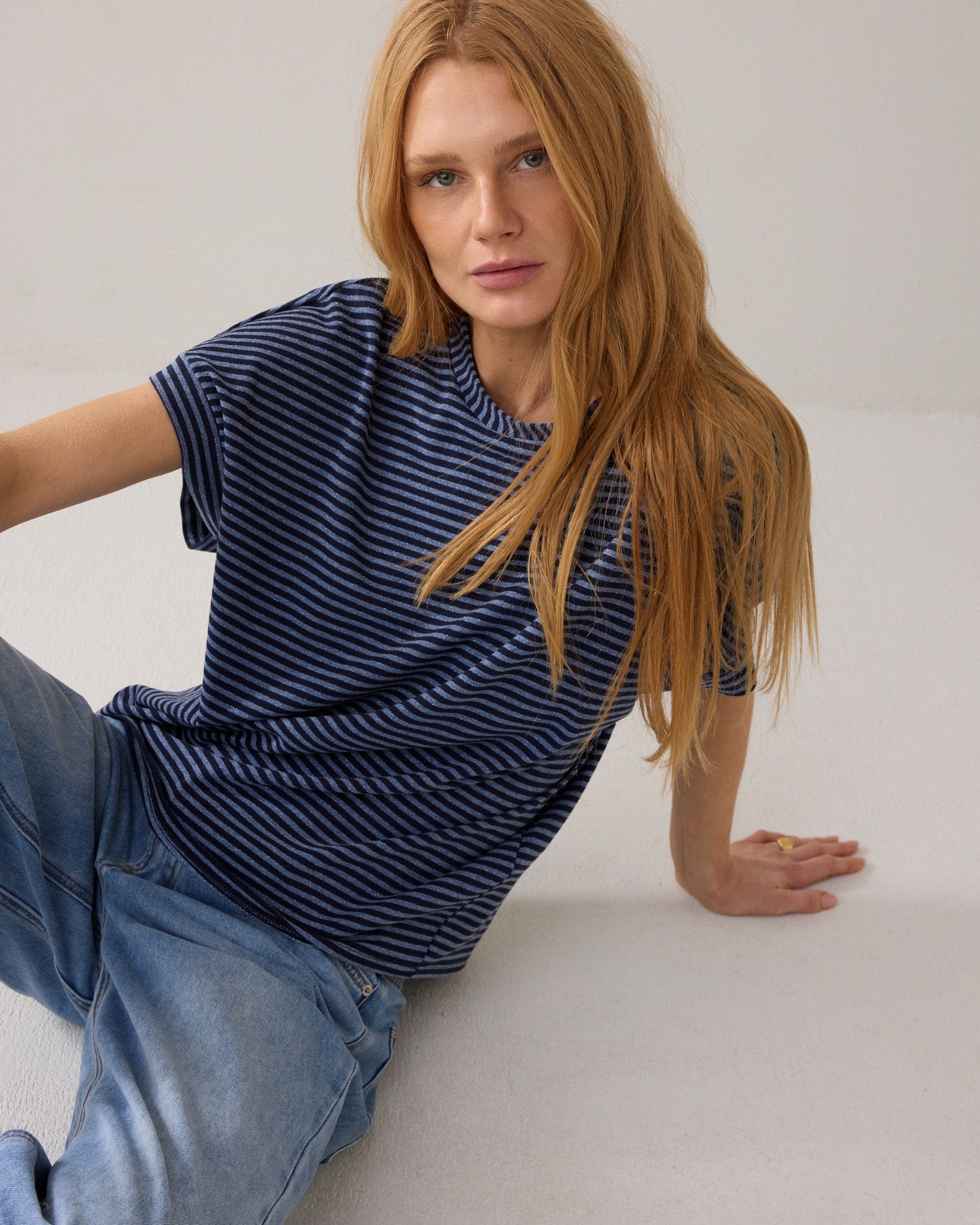 Two-Tone-Oberteil aus italienischem Stoff