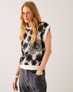Sweater sans manches avec dentelle