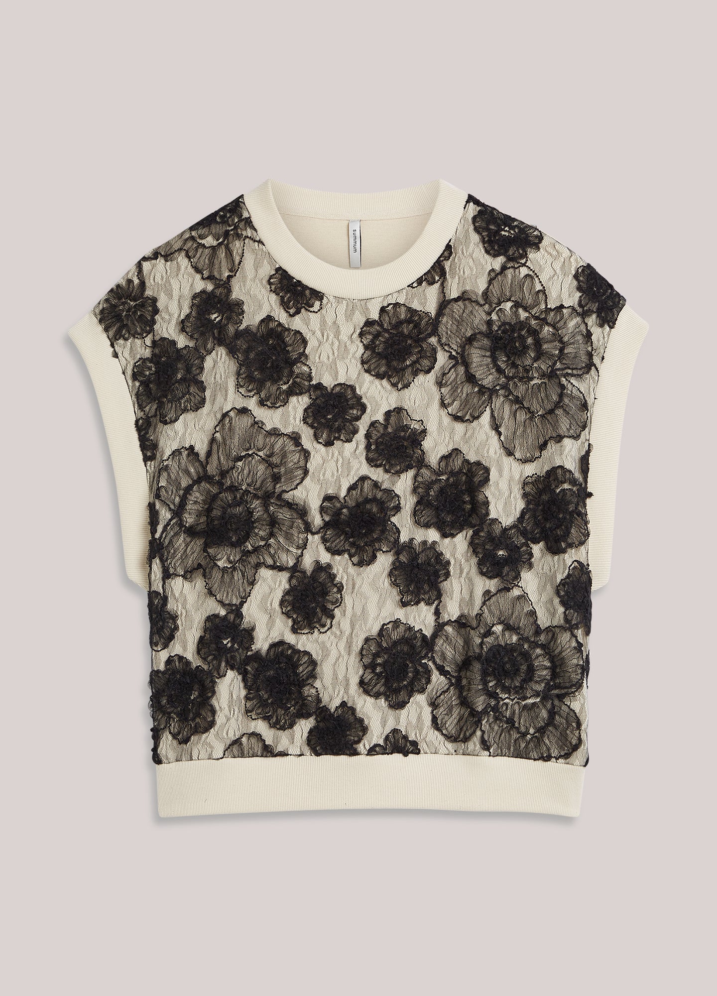 Ärmelloser Sweater mit Spitze