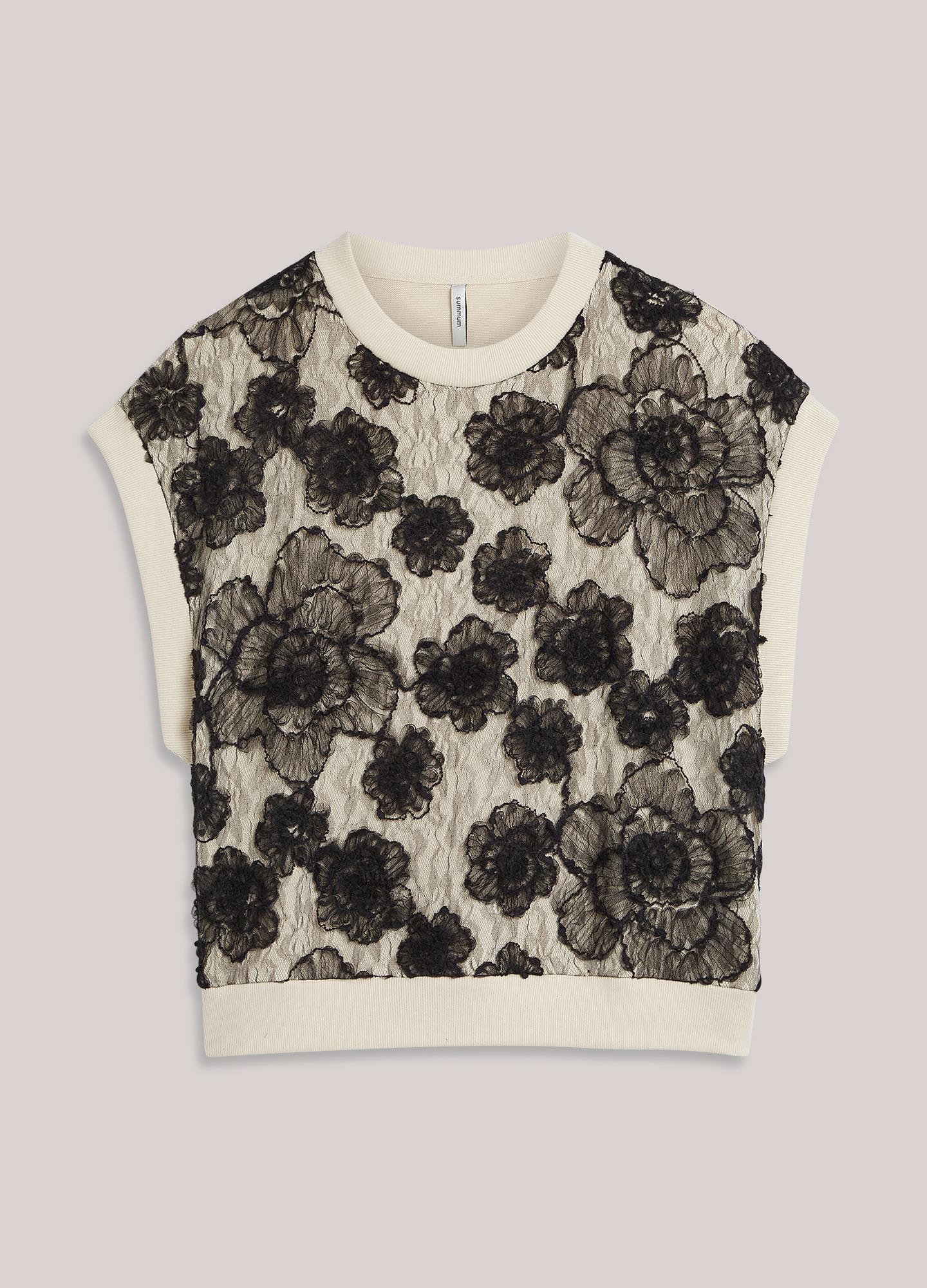 Ärmelloser Sweater mit Spitze