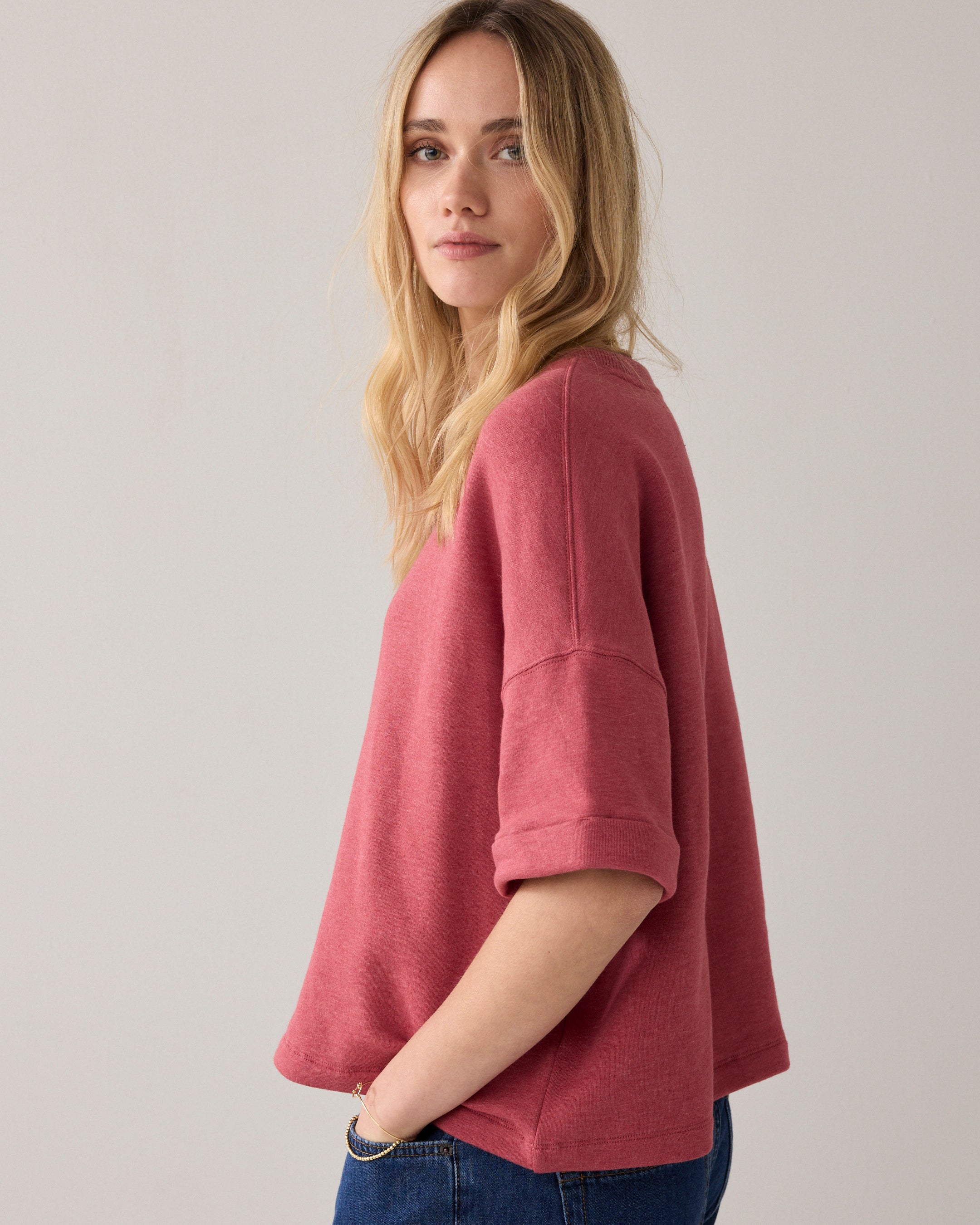 Boxy sweater korte mouw