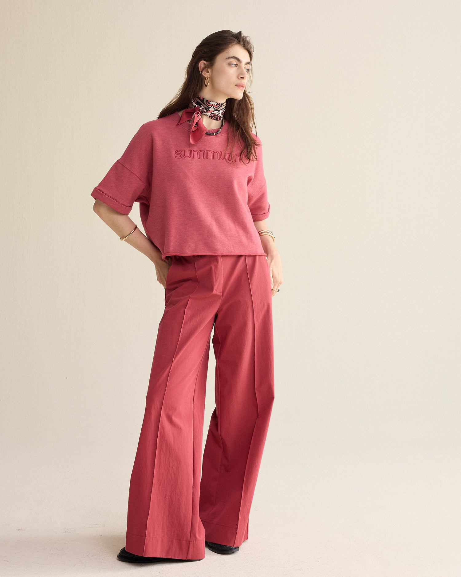 Boxy sweater korte mouw