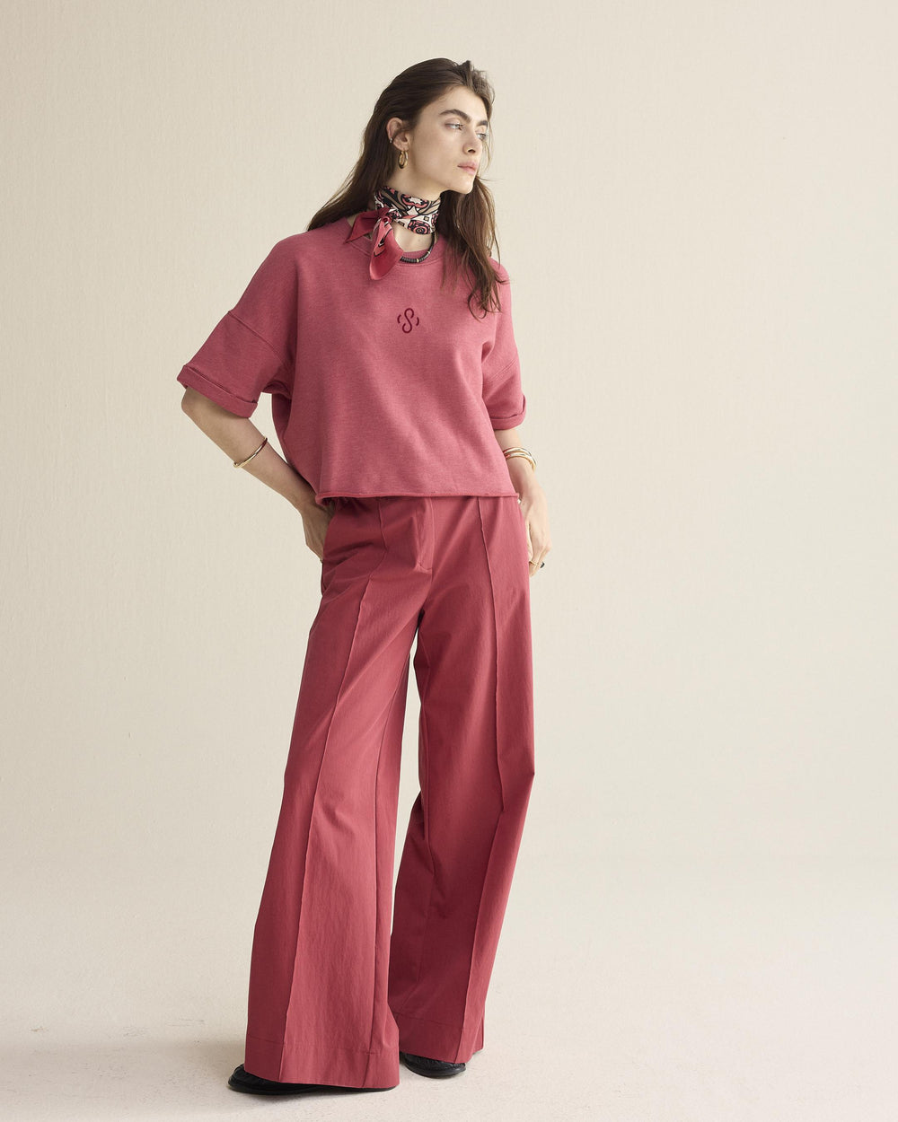 Boxy sweater korte mouw